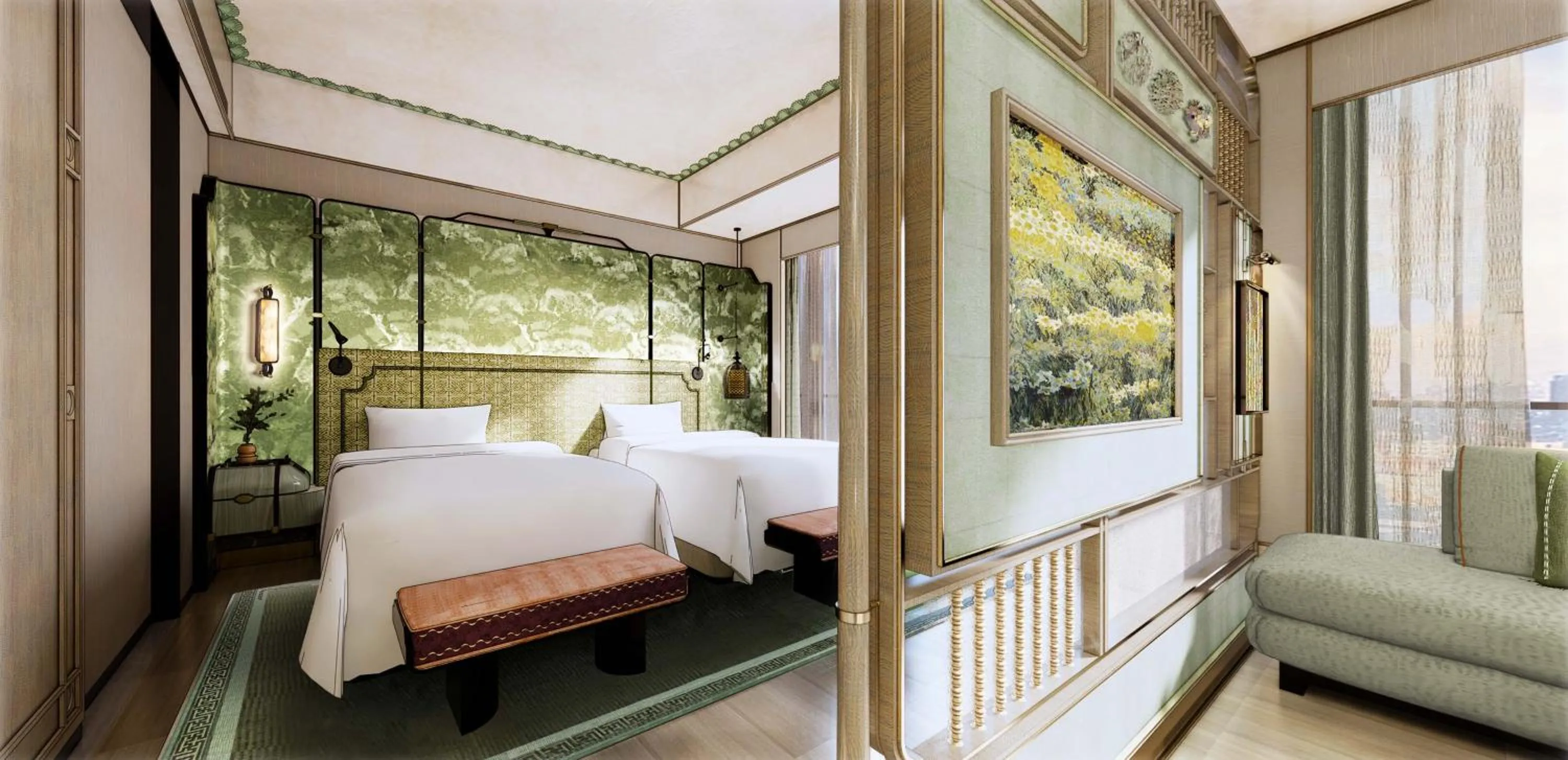 Bed in Shangri-La Kunming
