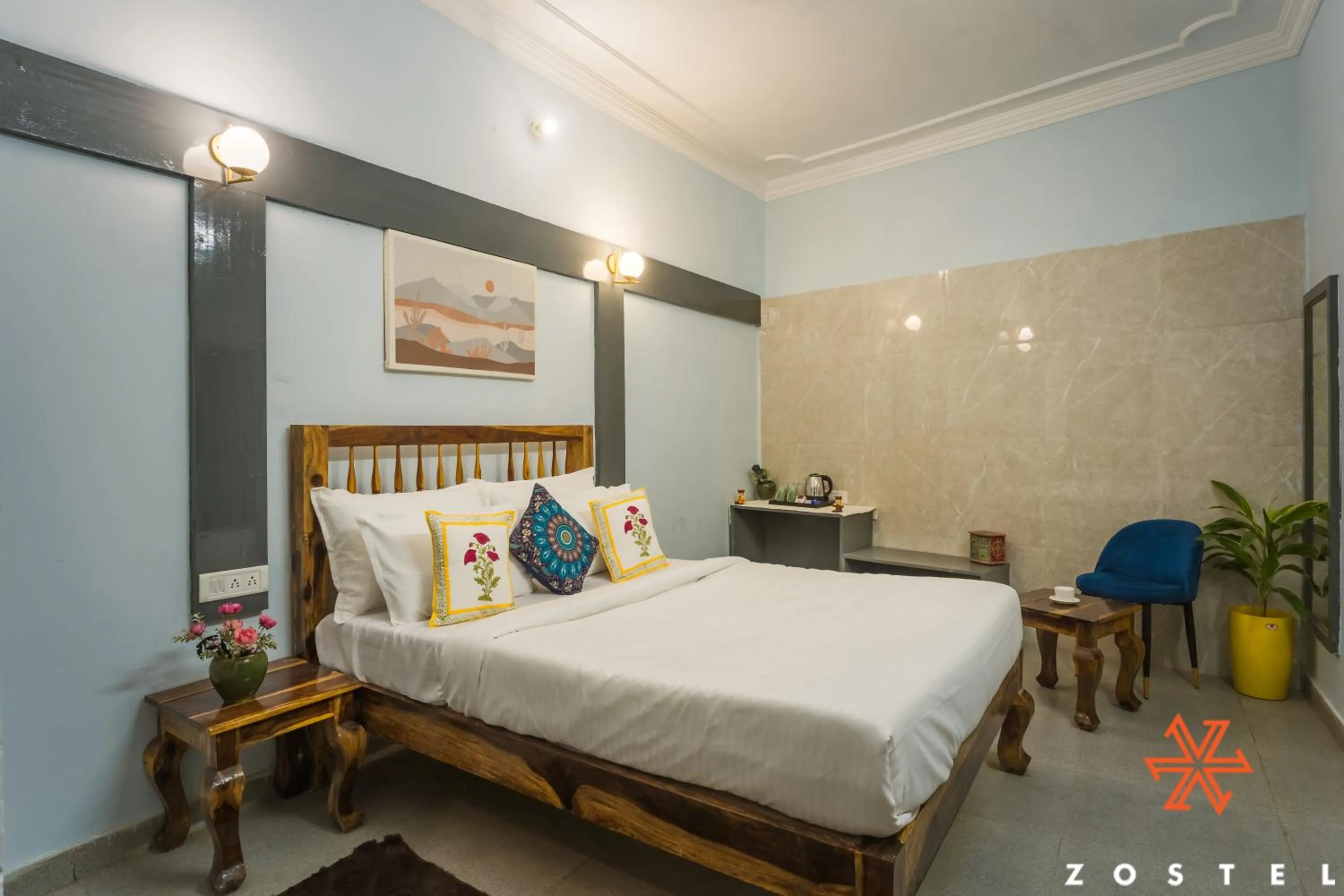 Bed in Zostel Pushkar