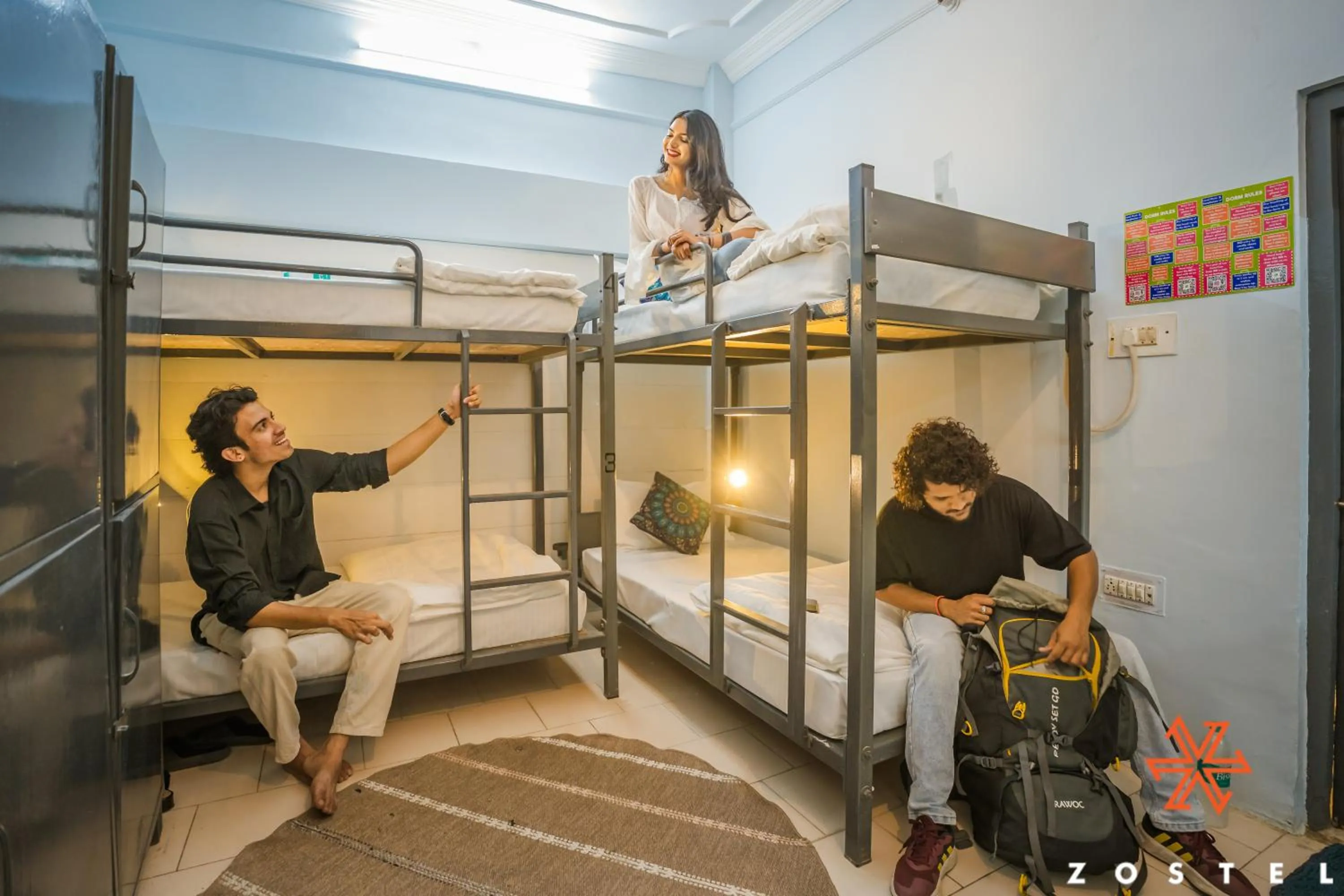 Bed in Zostel Pushkar