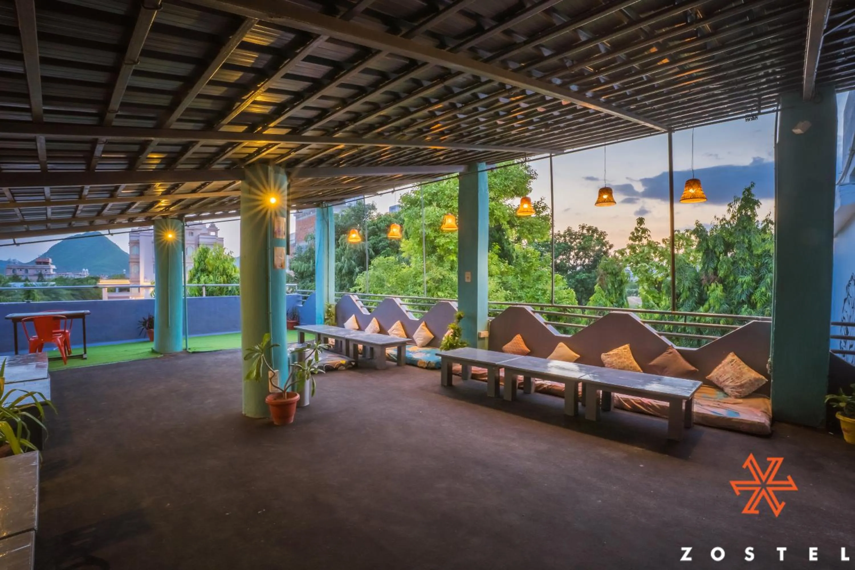 Garden in Zostel Pushkar