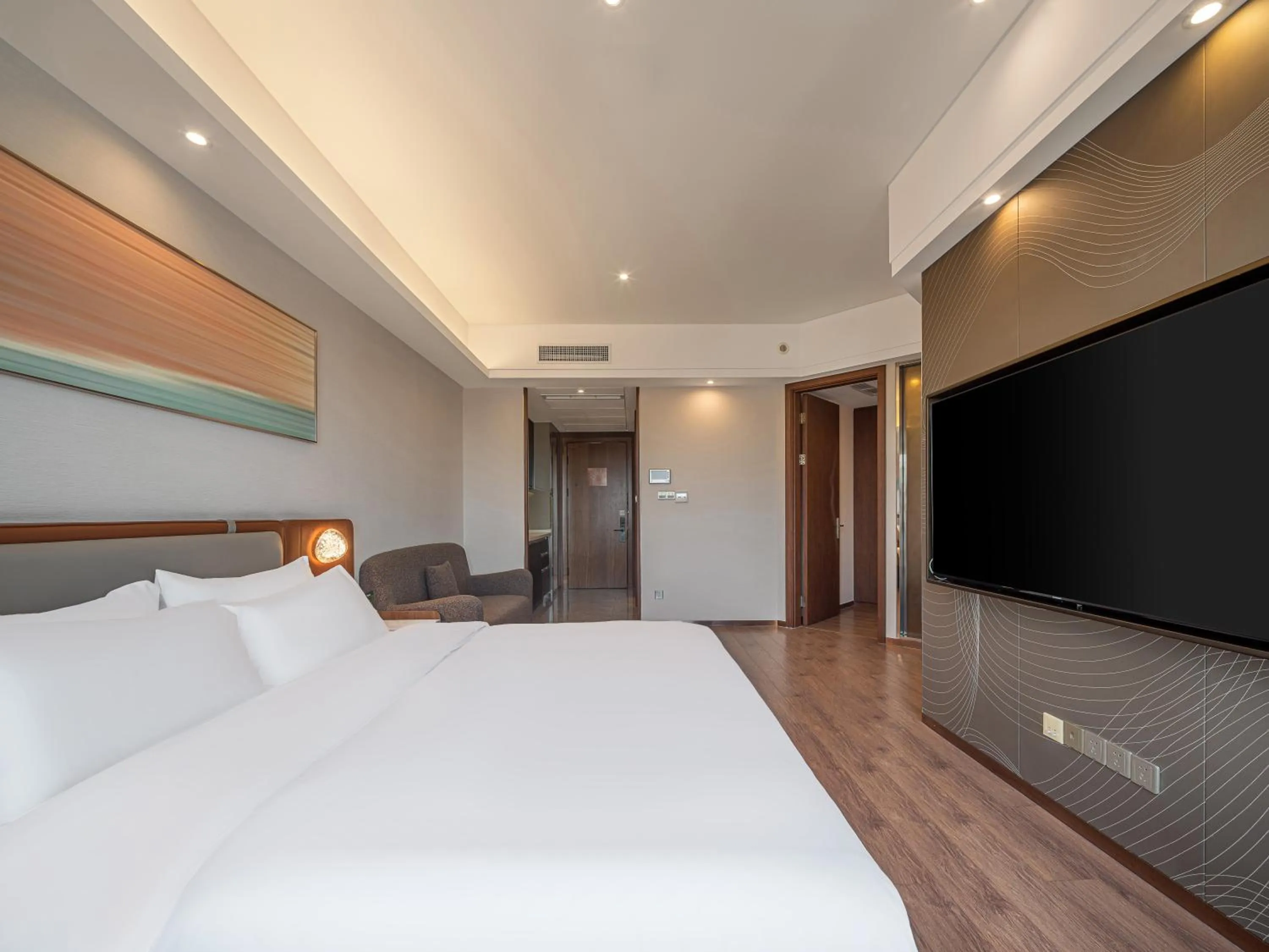 Bed in Dalian Zhongshan Square Seaview Meilun Hotel