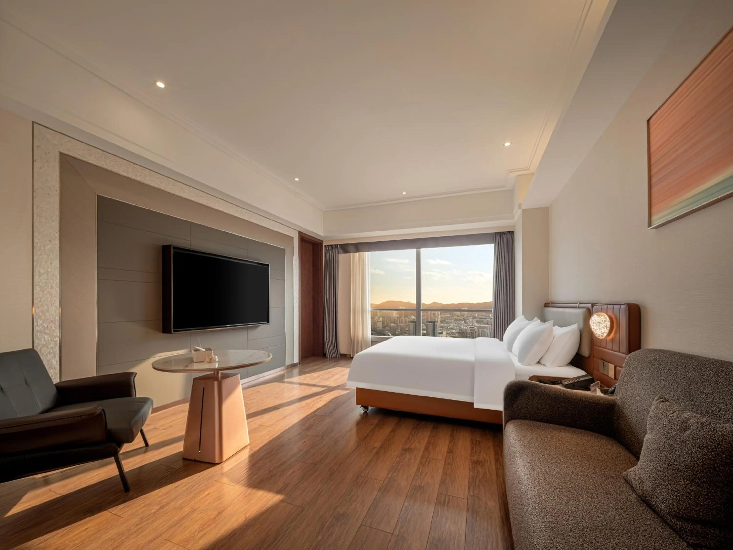 Bed in Dalian Zhongshan Square Seaview Meilun Hotel