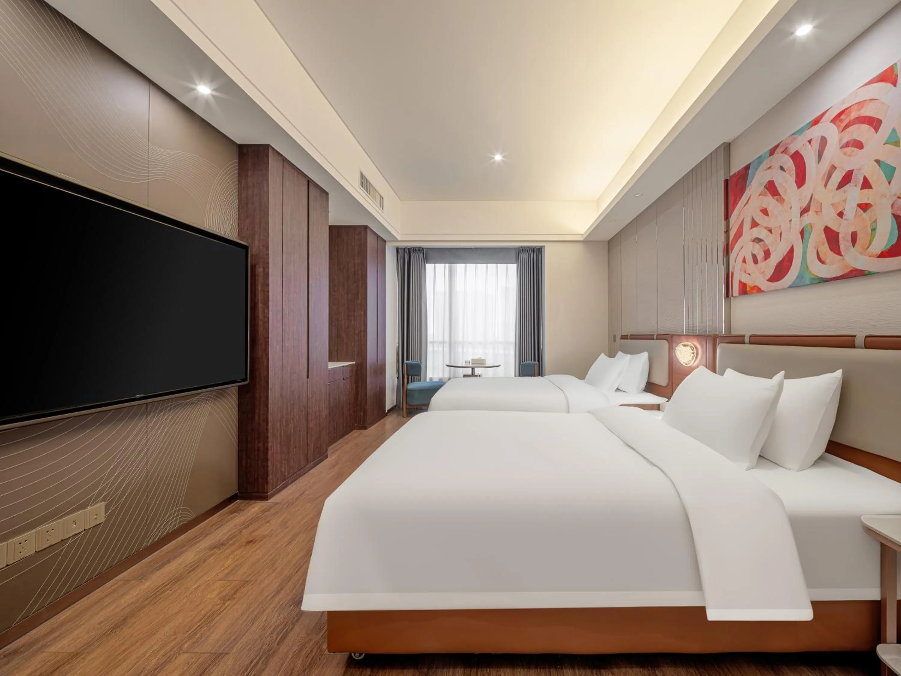 Bed in Dalian Zhongshan Square Seaview Meilun Hotel