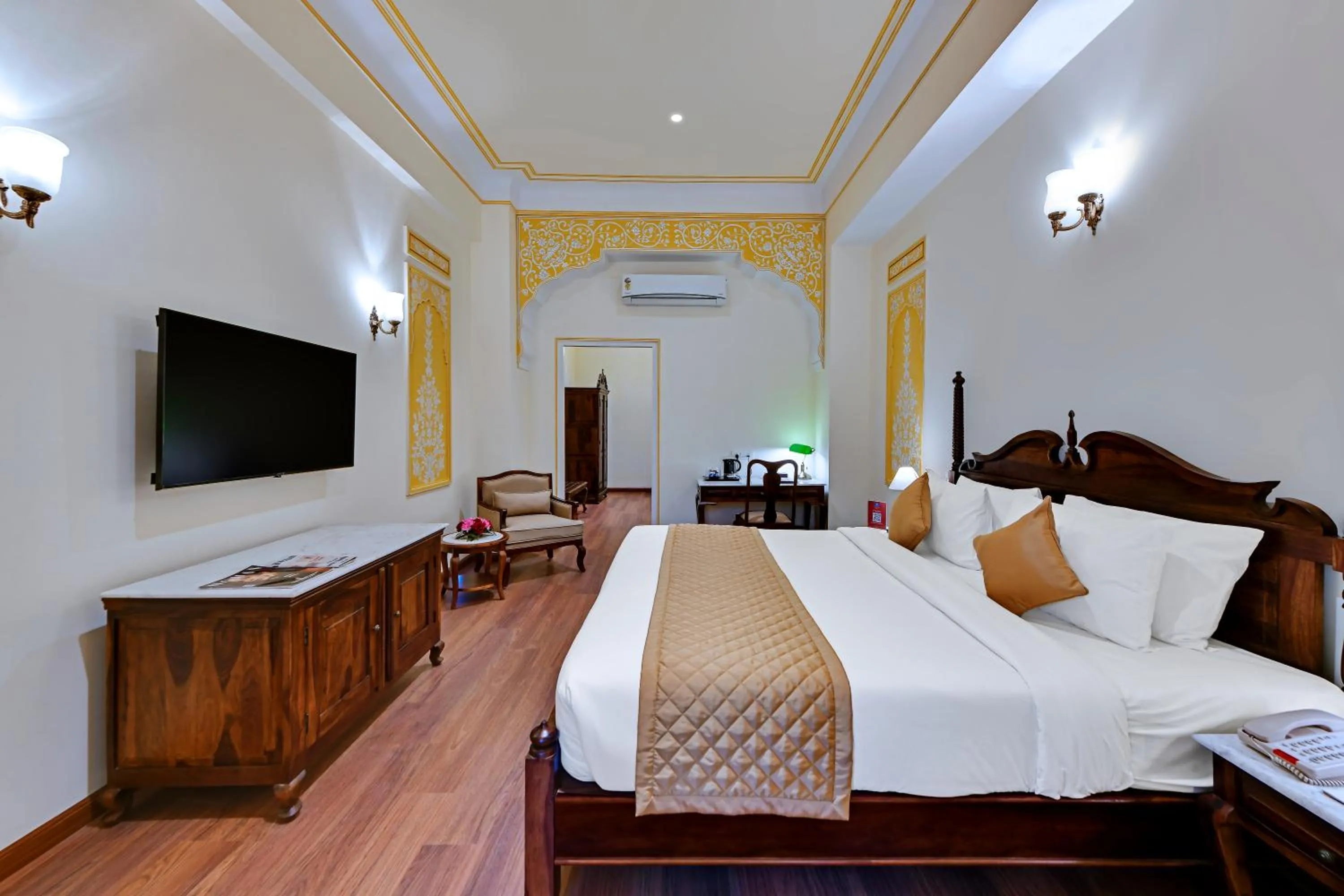 Bedroom, Bed in WelcomHeritage Ramgarh