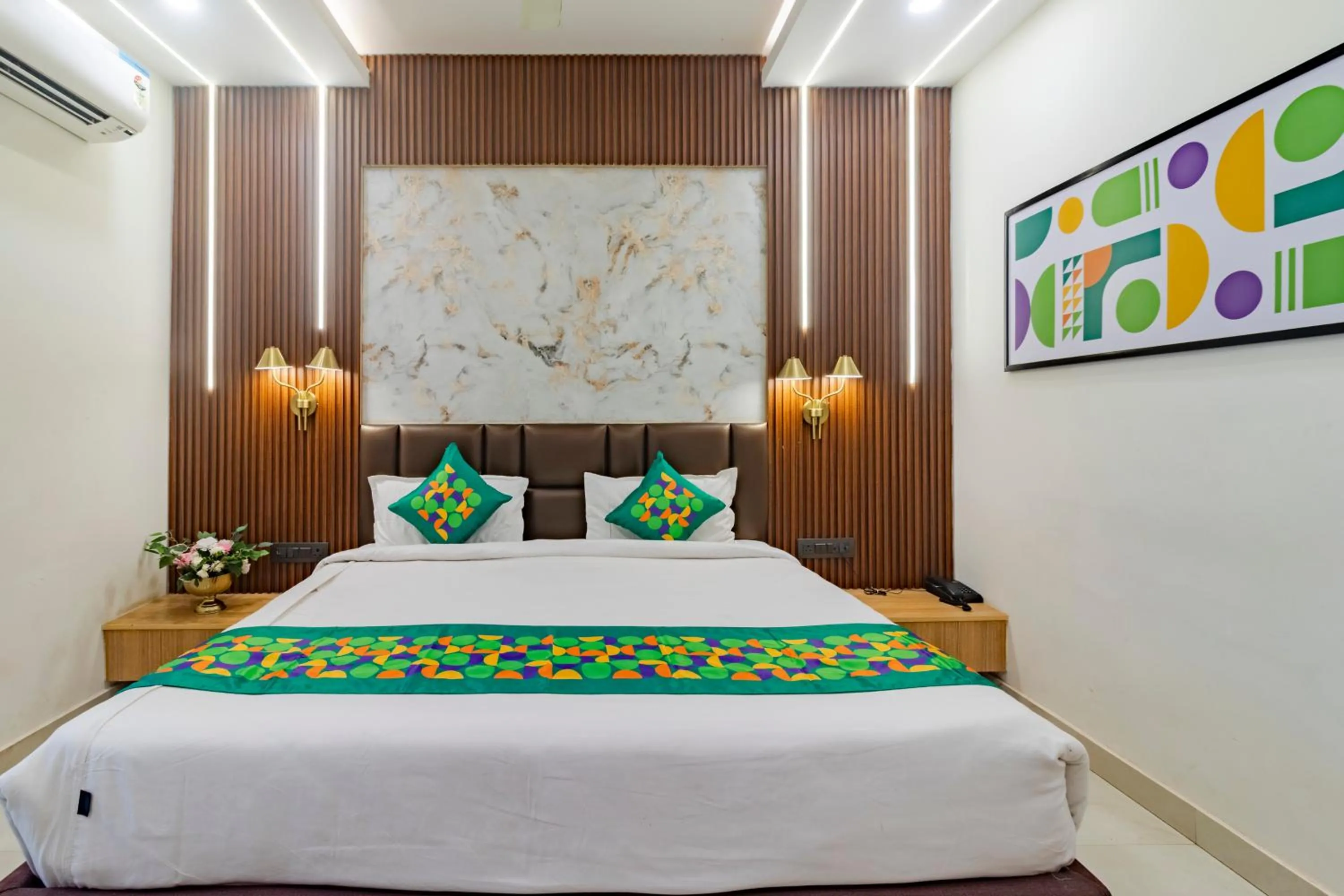 Bedroom, Bed in Treebo KGF Villa with Swimming Pool