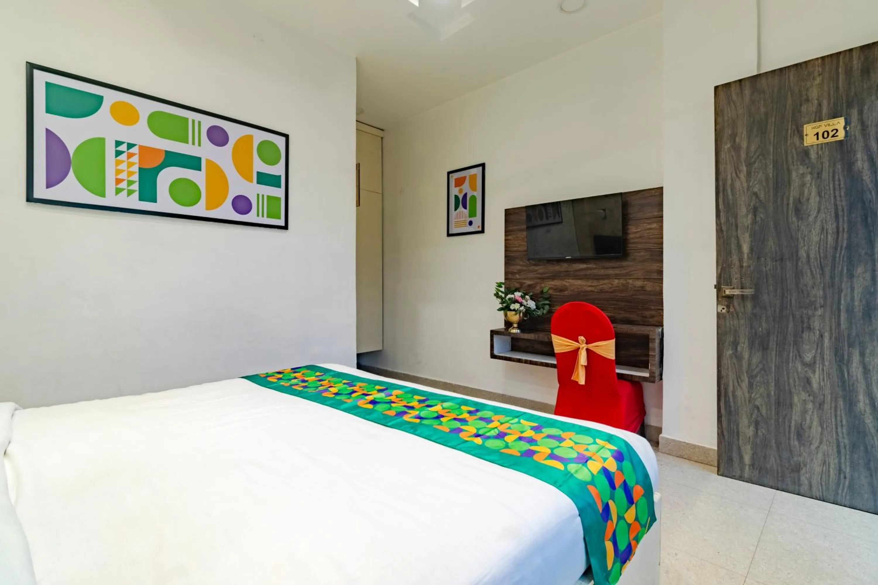 Bedroom, Bed in Treebo KGF Villa with Swimming Pool