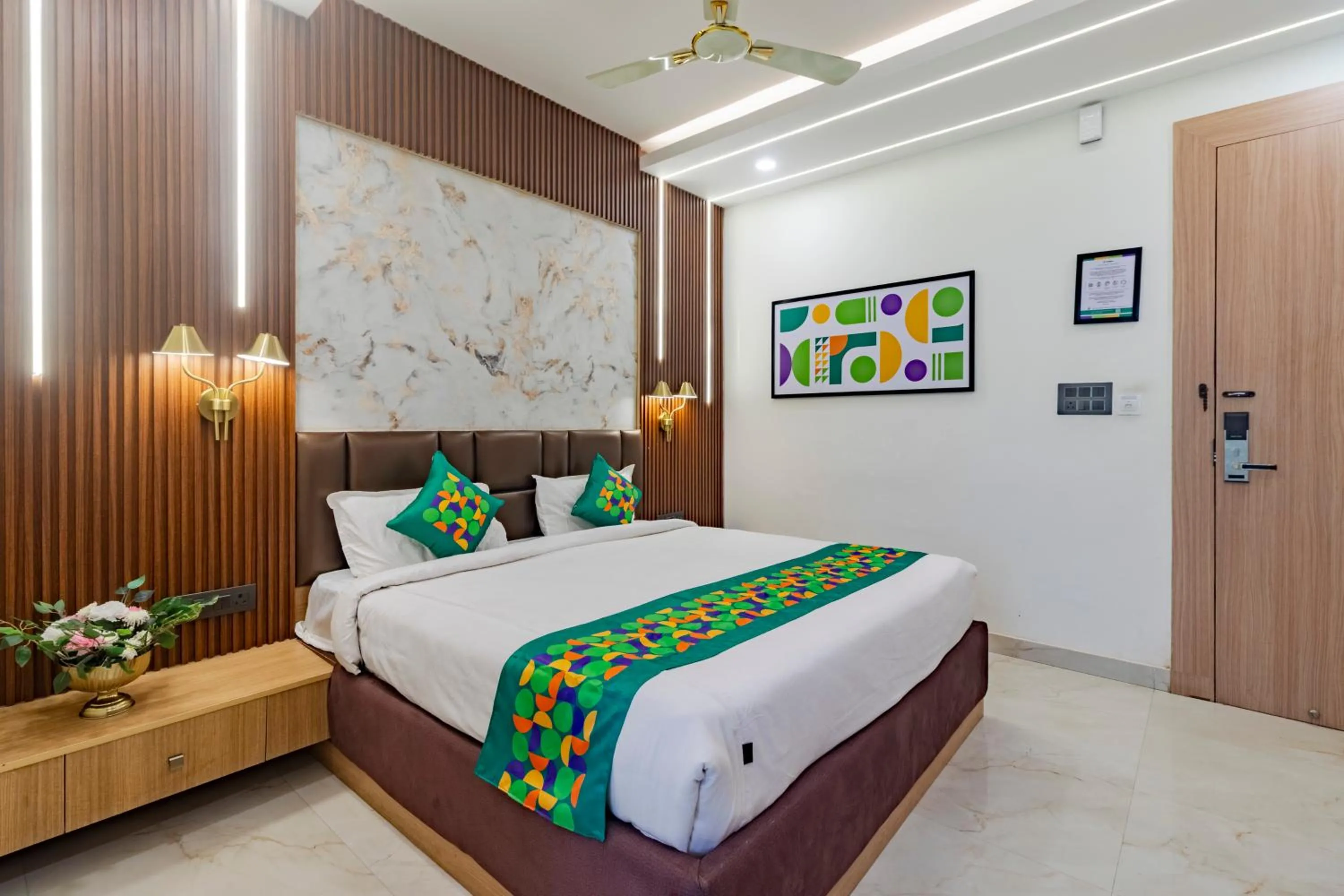 Bedroom, Bed in Treebo KGF Villa with Swimming Pool