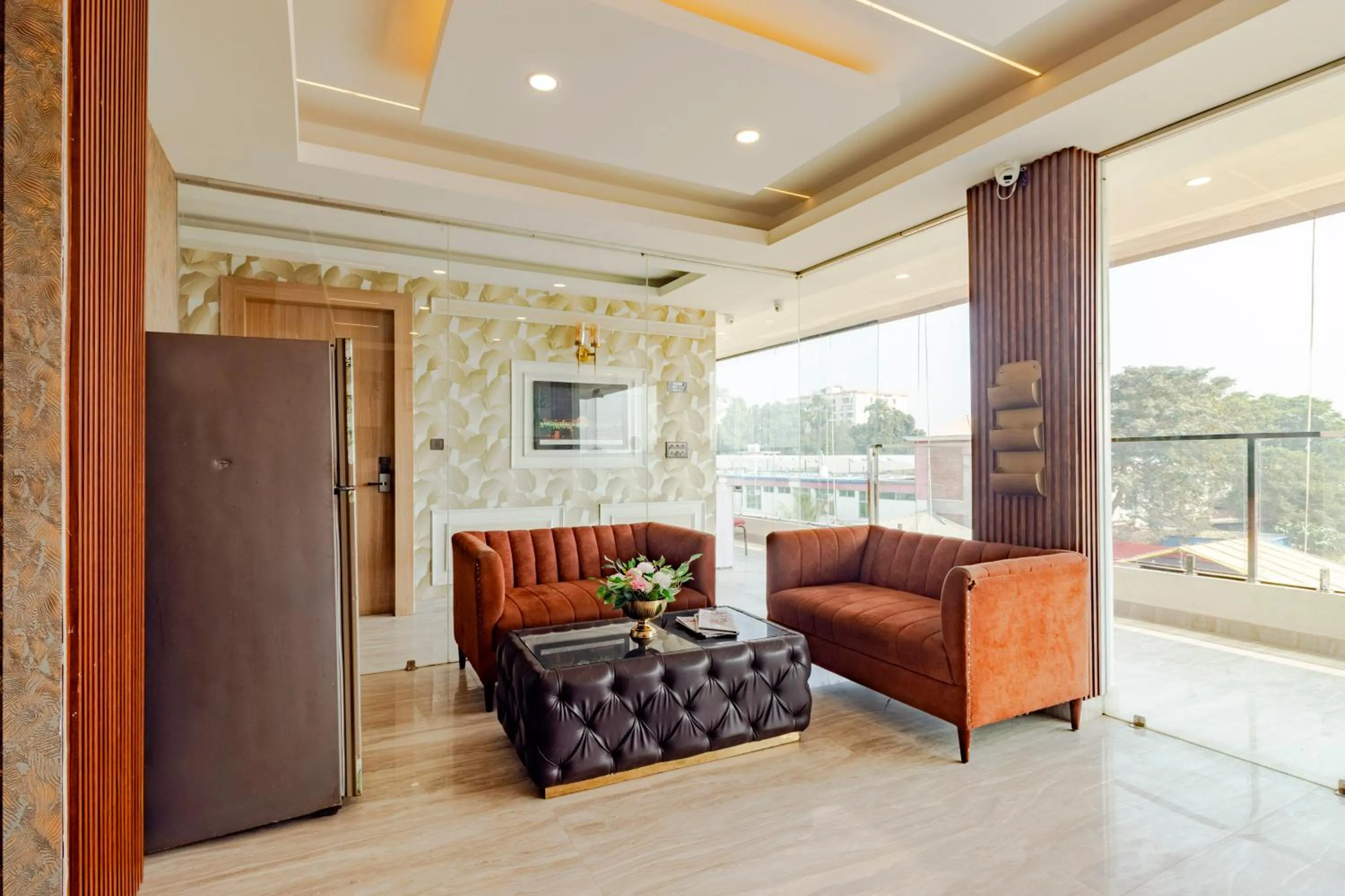 Seating area in Treebo KGF Villa with Swimming Pool