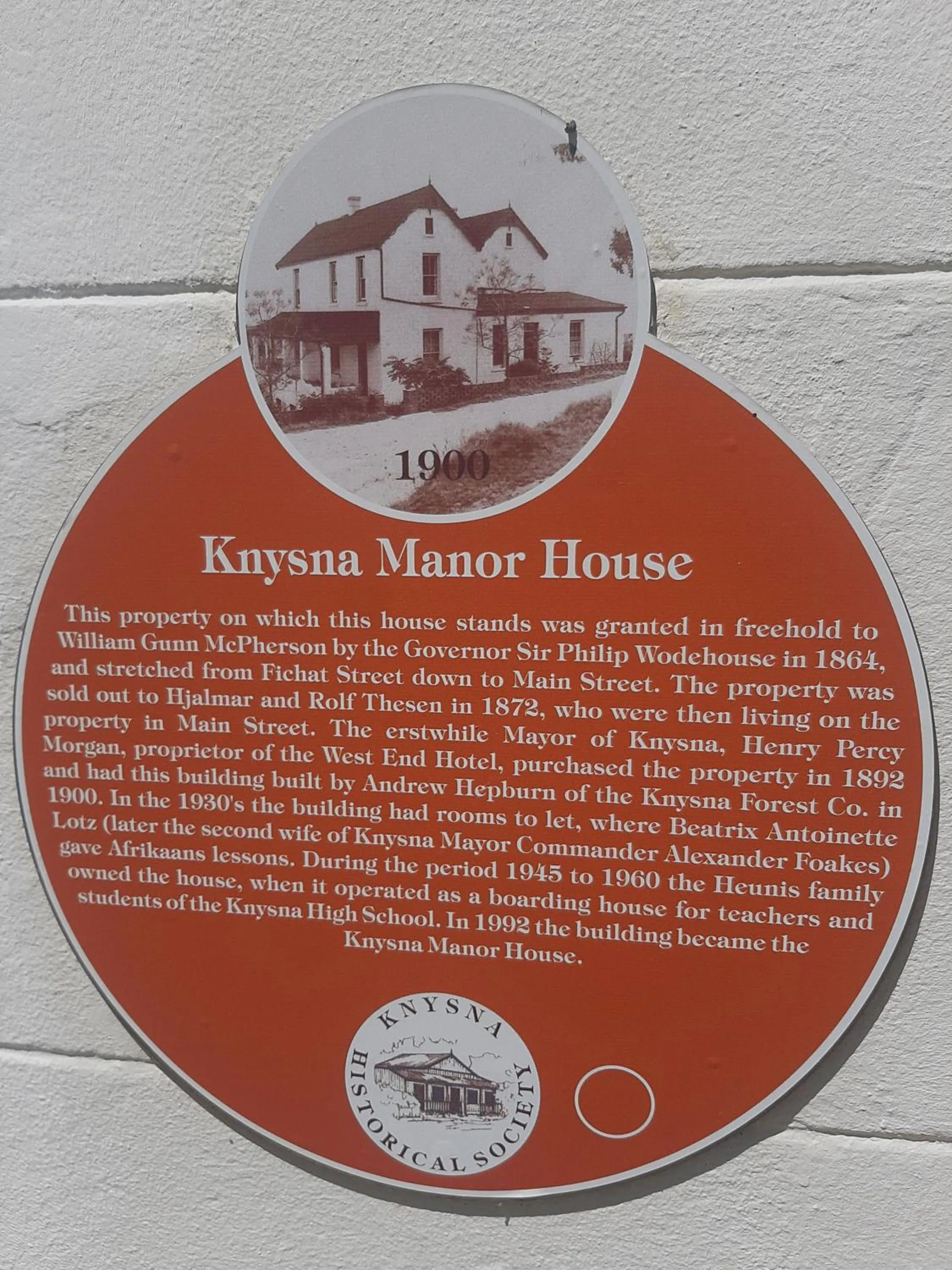 Property building in Knysna Manor House