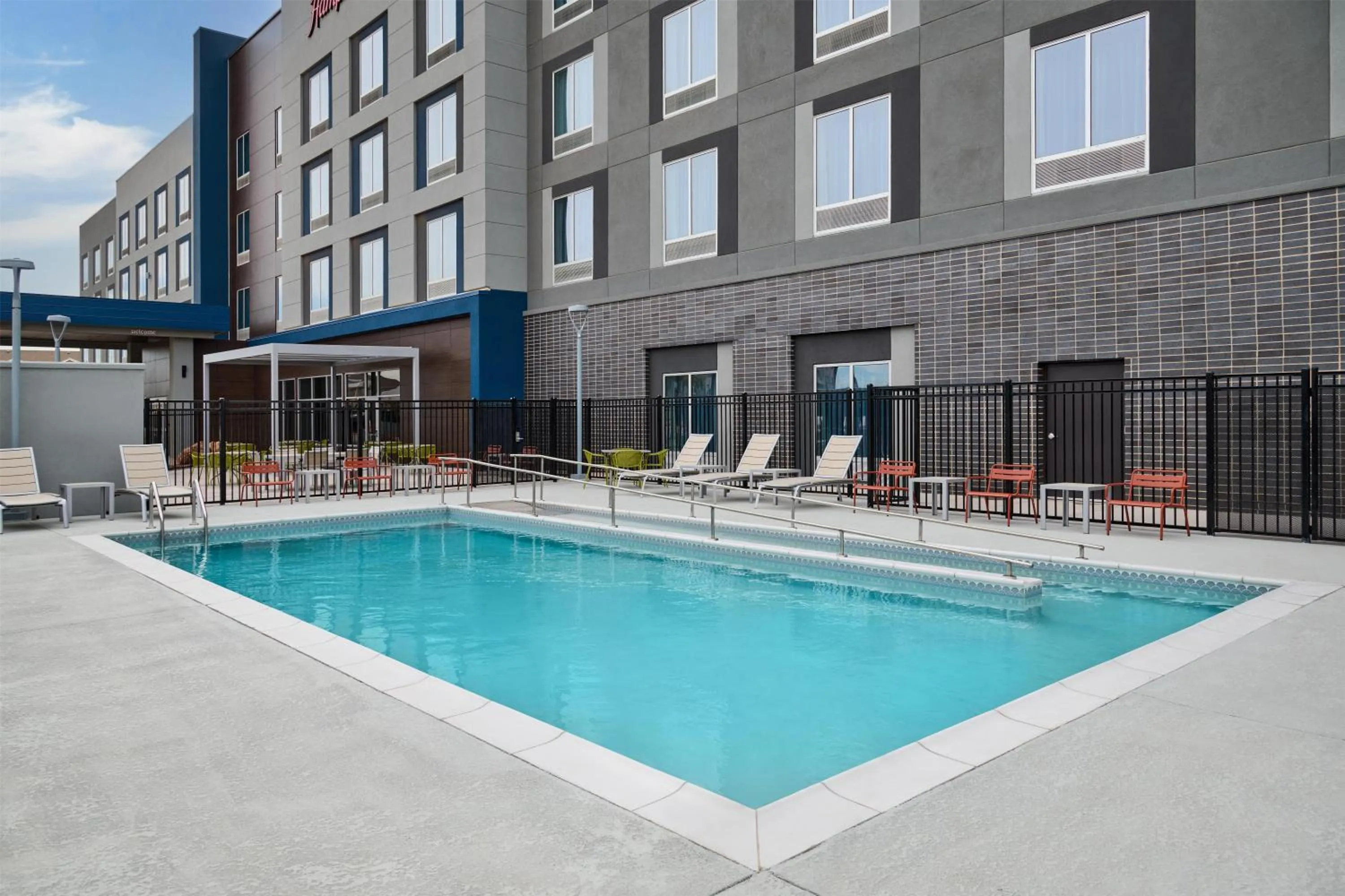Pool view in Hampton Inn Midland West