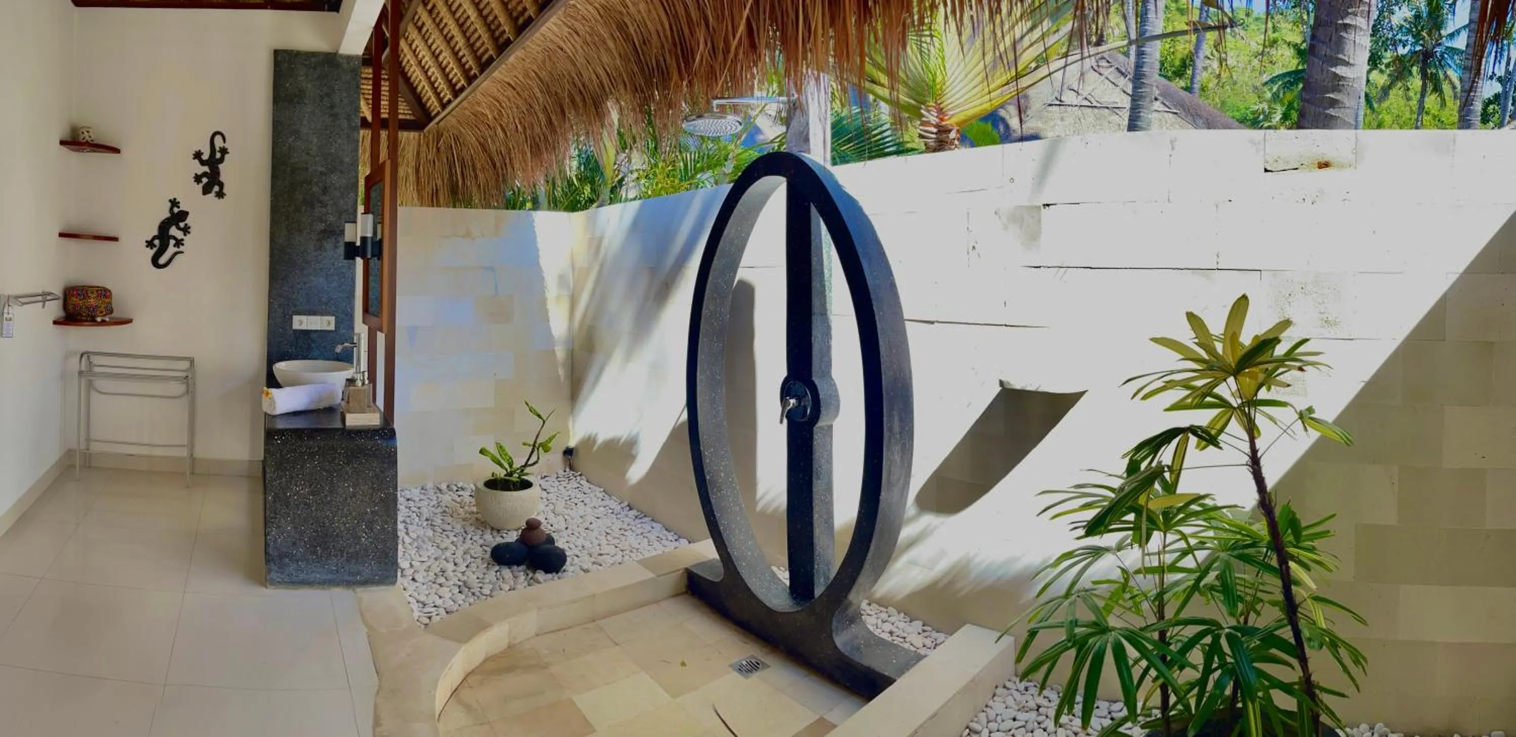 Shower in Palm Garden Amed Beach & Spa Resort Bali