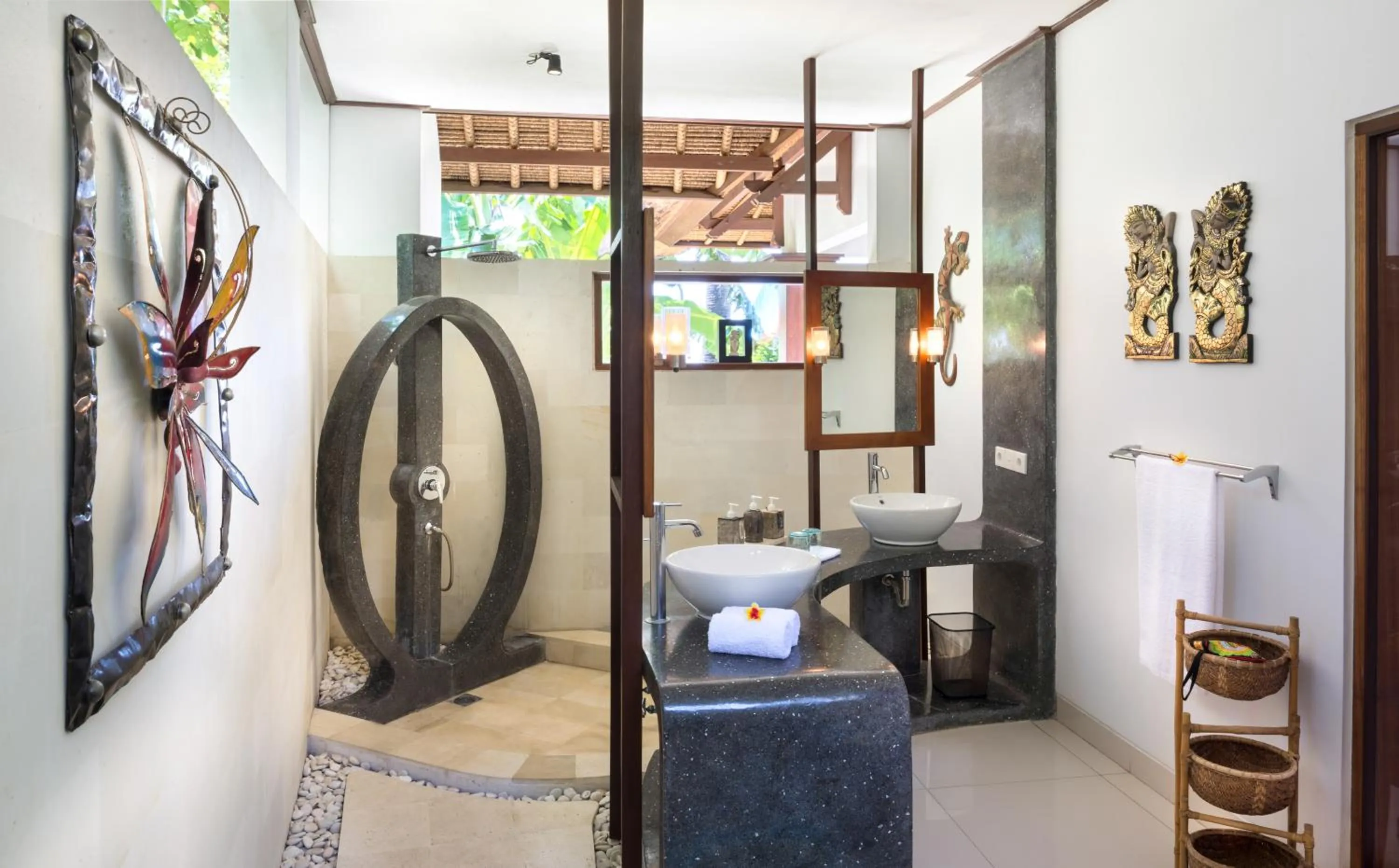 Bathroom, Bed in Palm Garden Amed Beach & Spa Resort Bali