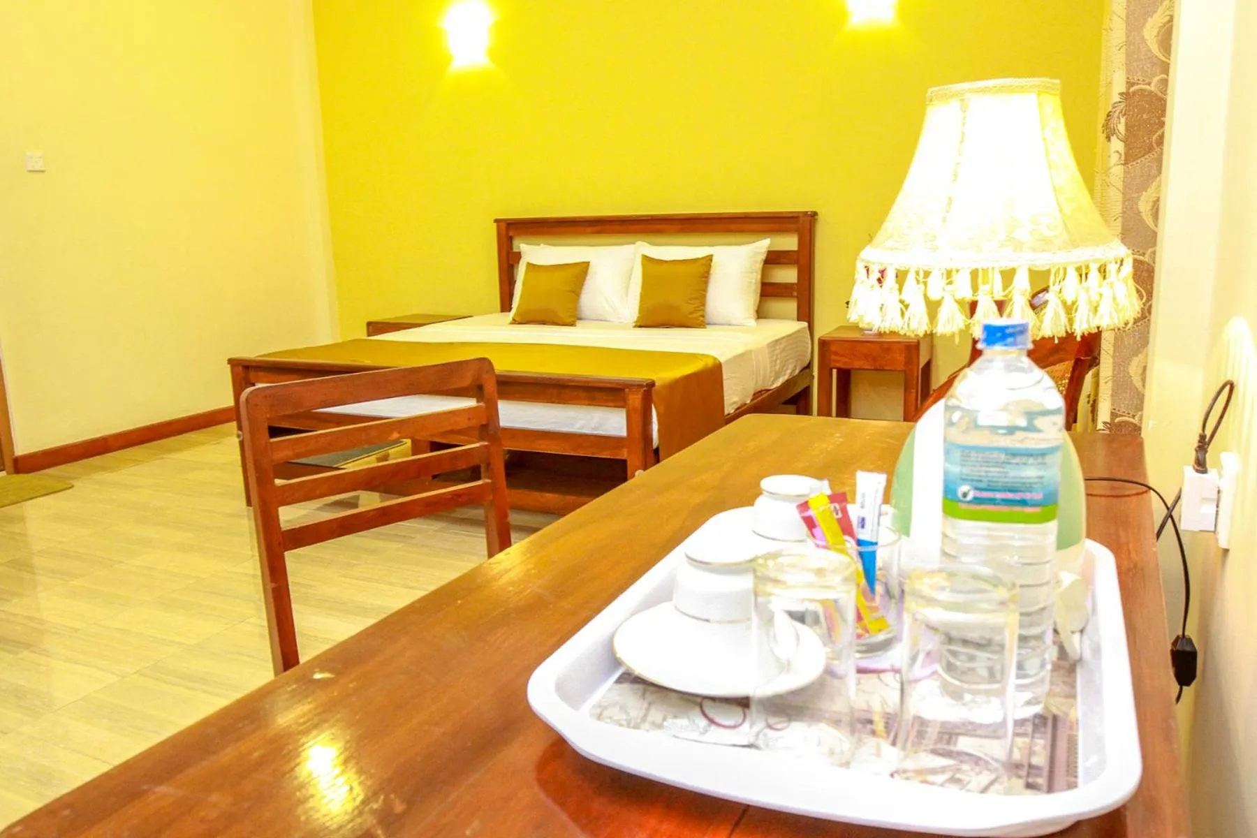 Coffee/tea facilities, Bed in Hotel Nilketha Yala Tissamaharama