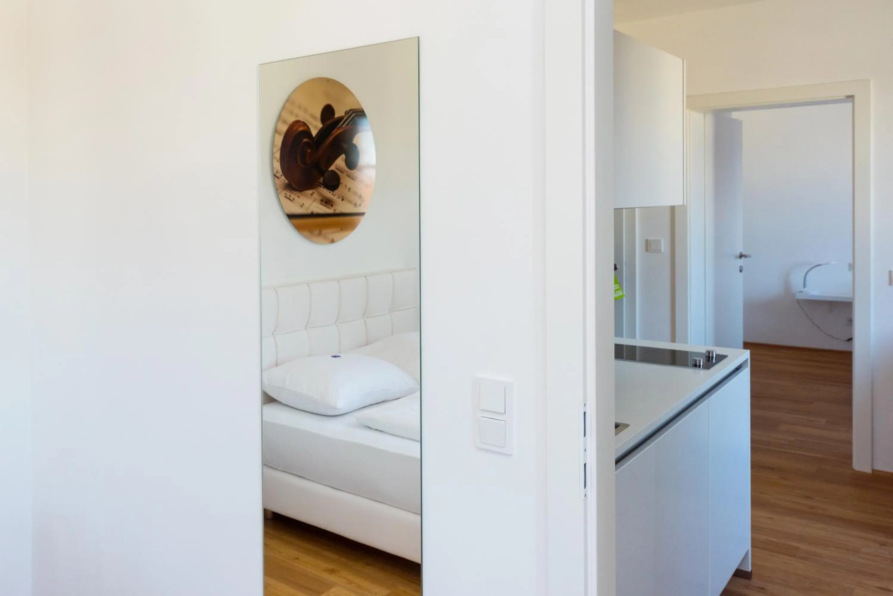 Kitchen or kitchenette, Bed in Amedeo Zotti Residence Salzburg