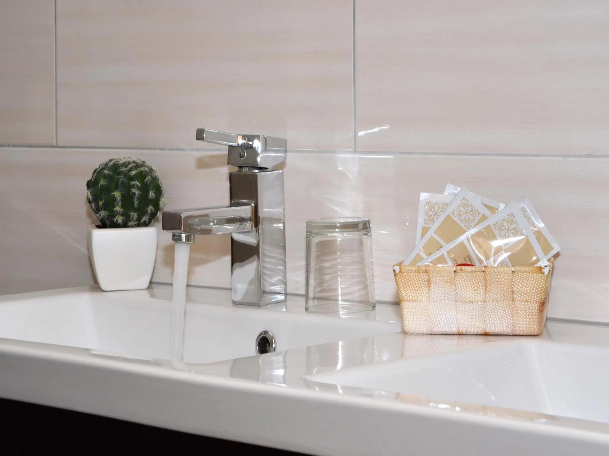 Bathroom in Apartments Silva with a view of sea