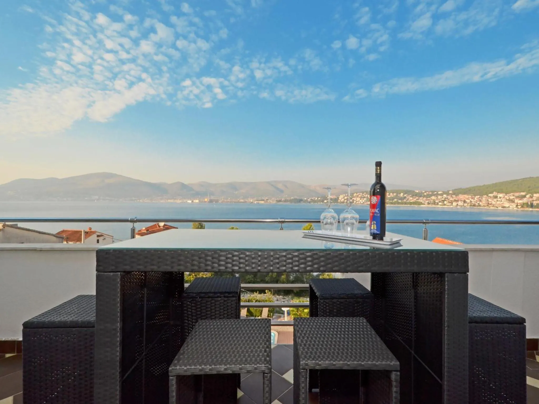 Balcony/Terrace in Apartments Silva with a view of sea