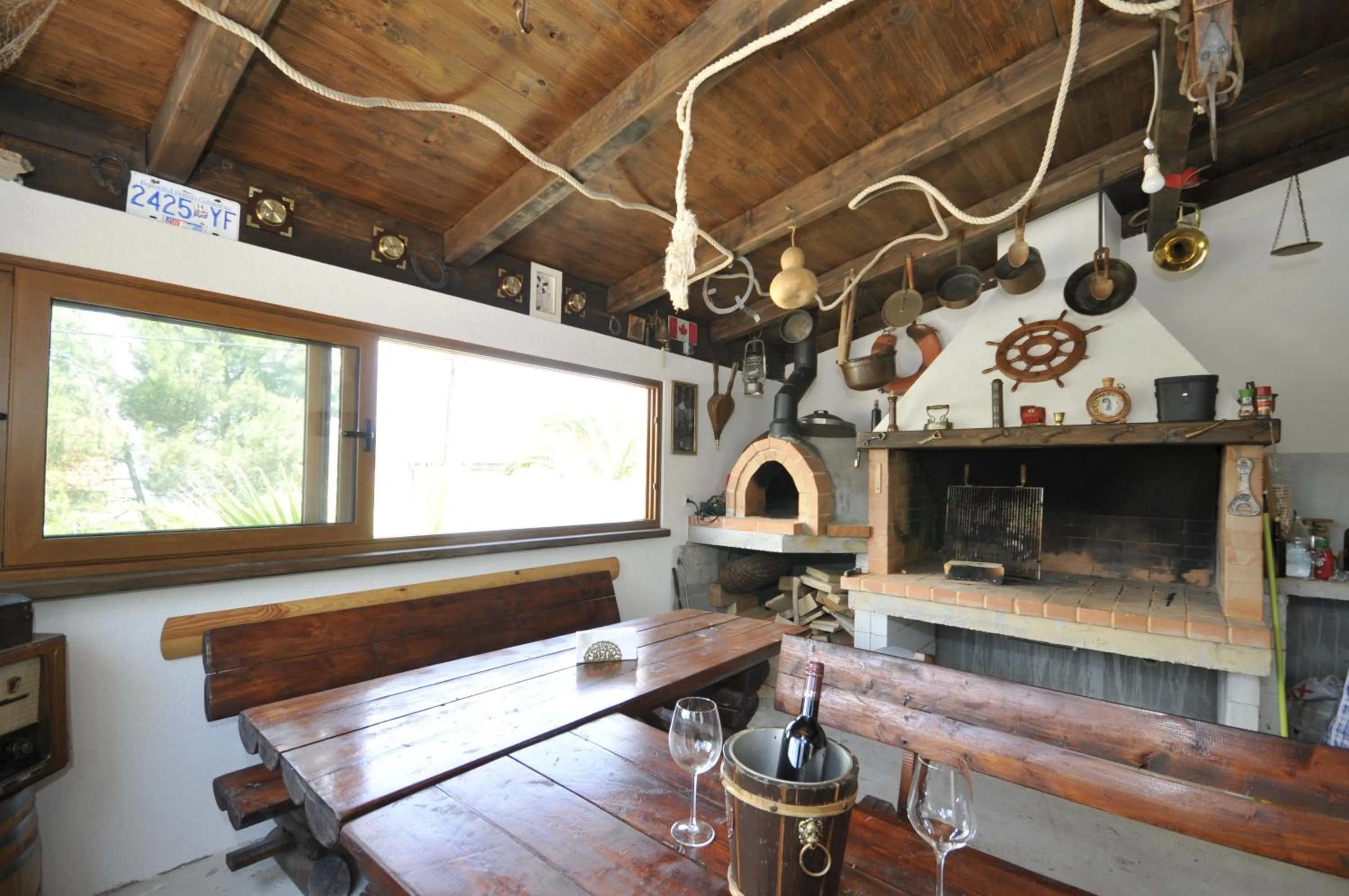 BBQ facilities in Apartments Silva with a view of sea