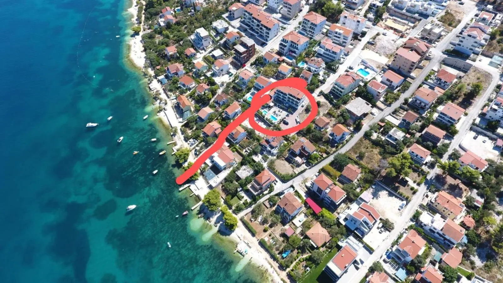 Property building in Apartments Silva with a view of sea