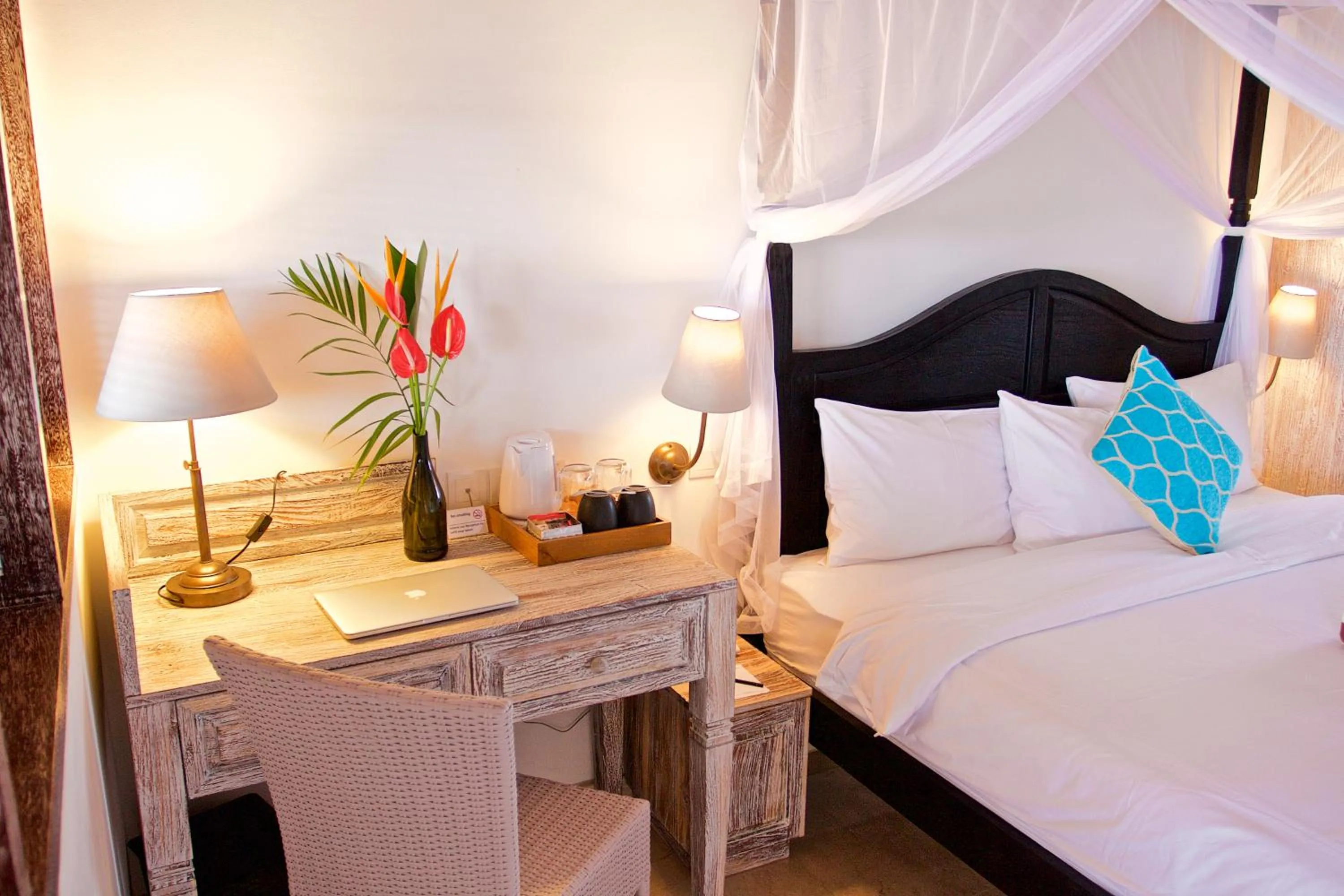 Seating area, Bed in OK Divers Resort & Spa