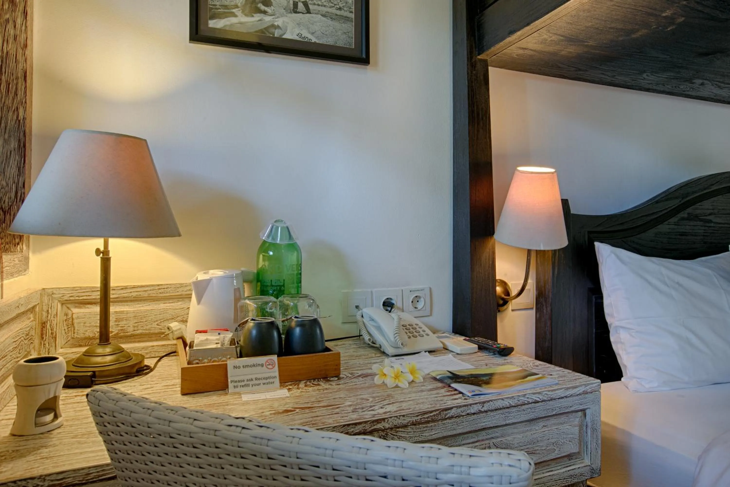 Seating area, Bed in OK Divers Resort & Spa