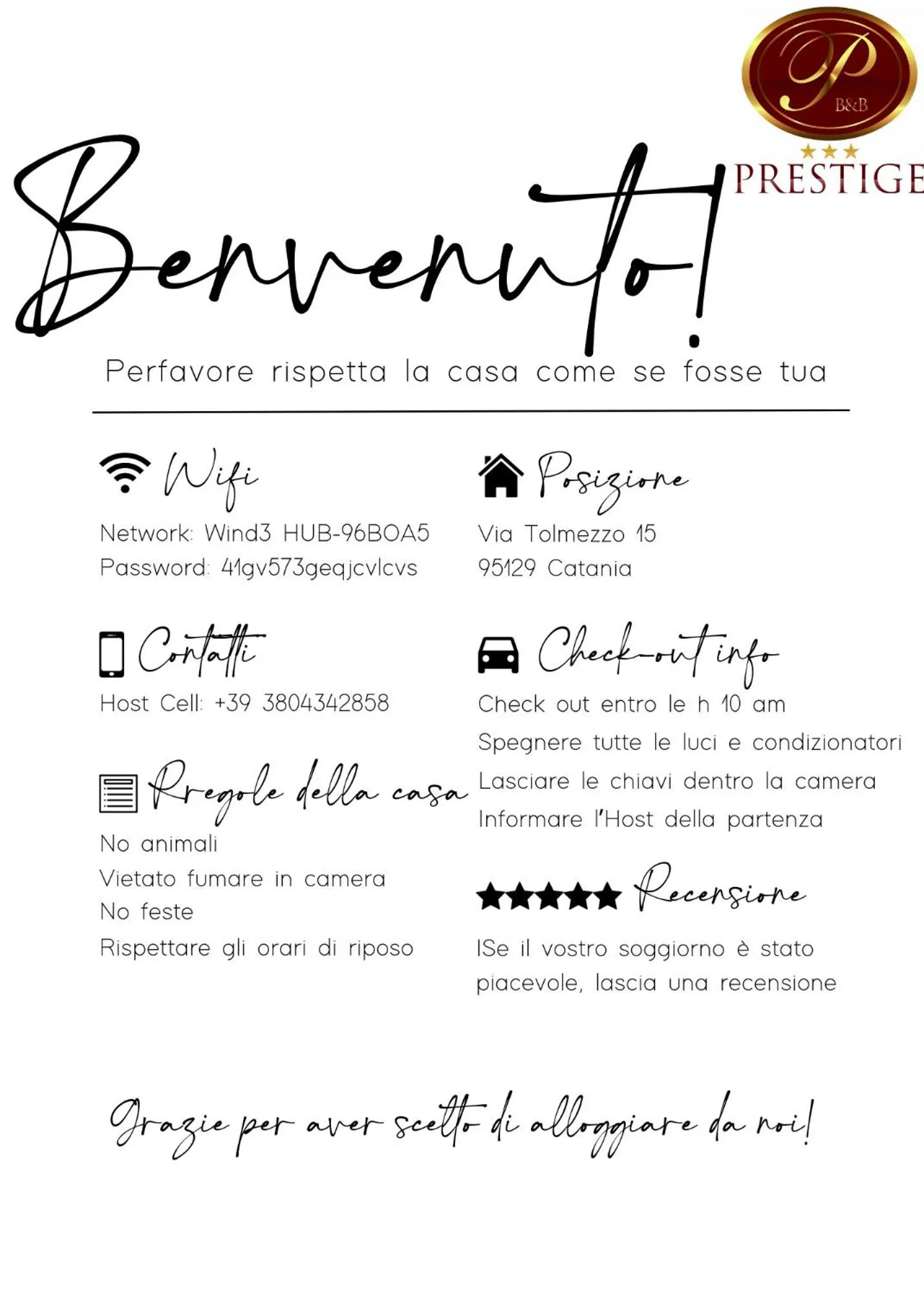 Property logo or sign in Prestige B&B