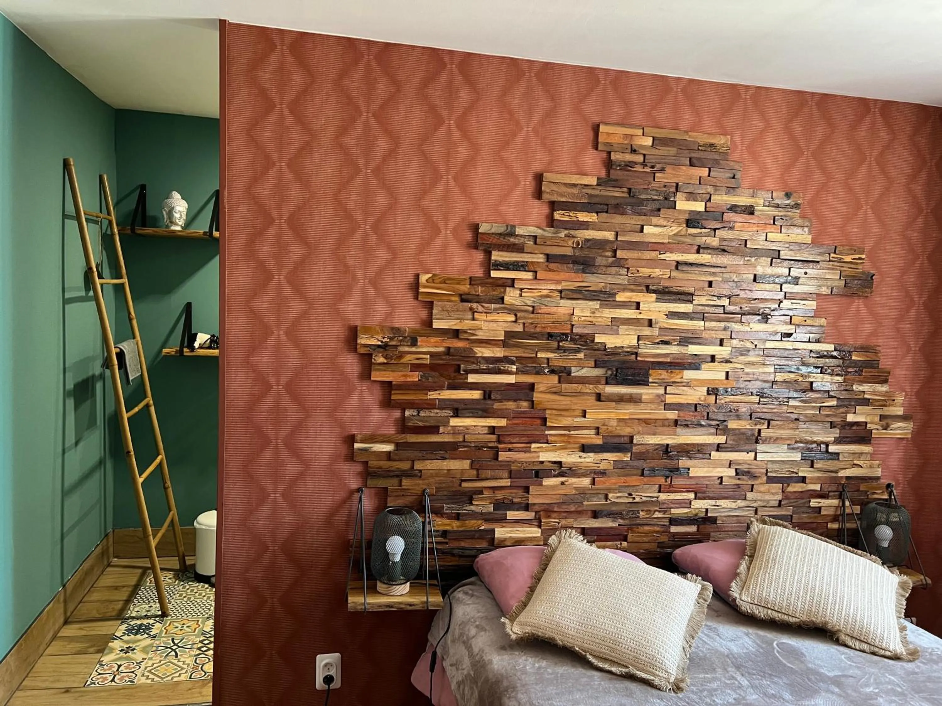 Bathroom, Bed in Chambre D'hôte Villa Maurice