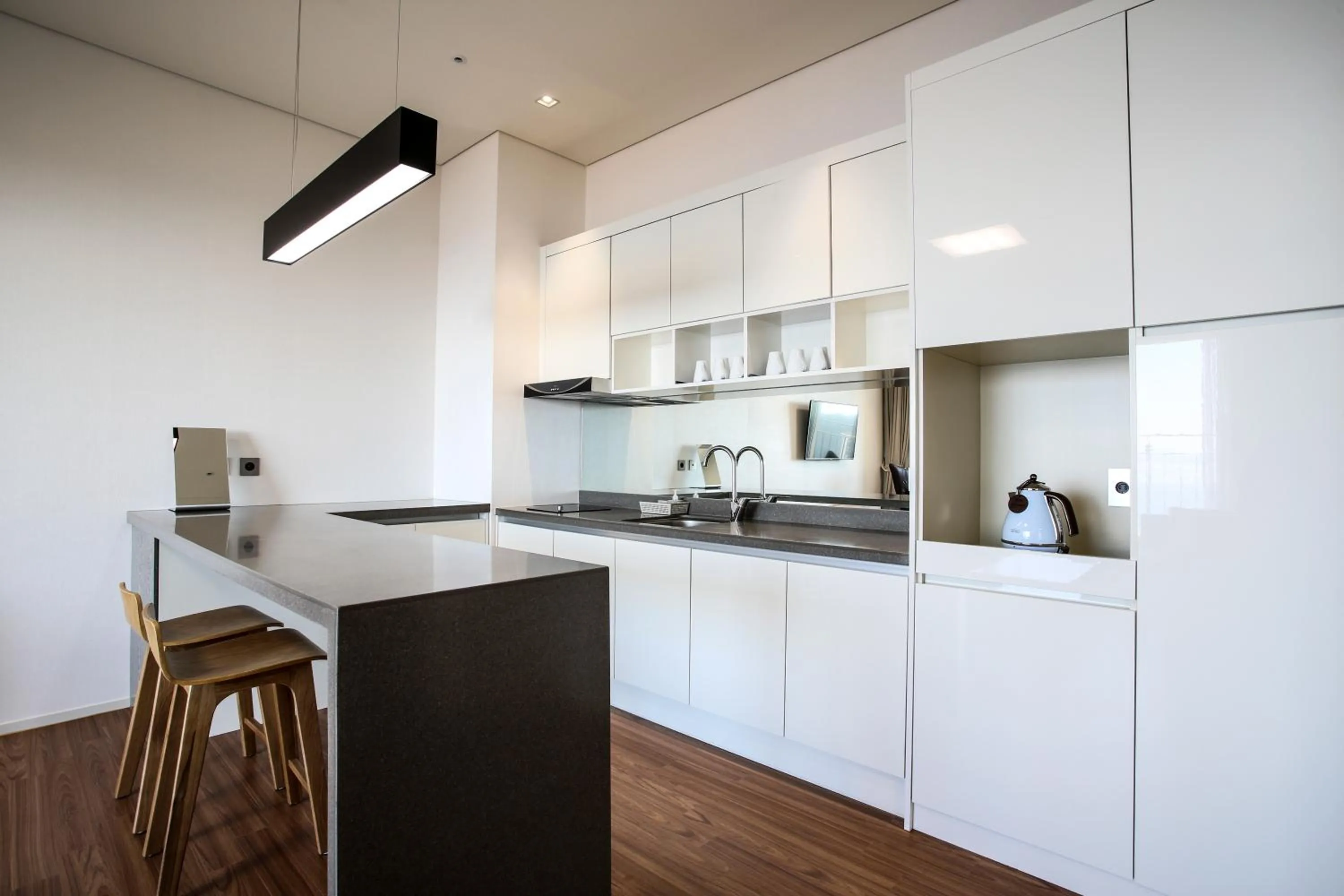 Kitchen or kitchenette in Lapis Hotel Namhae