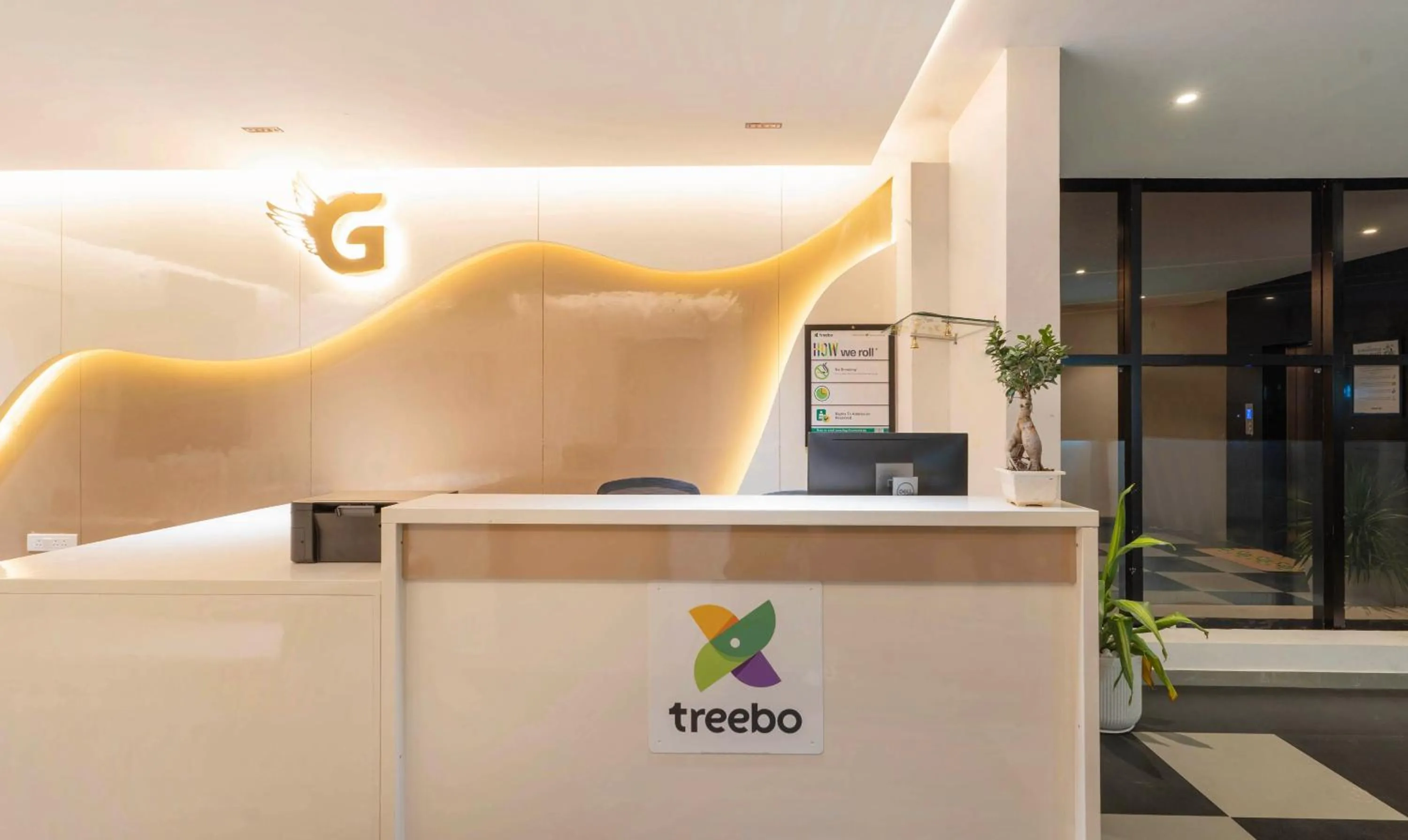 Lobby or reception in Treebo Global Orchid