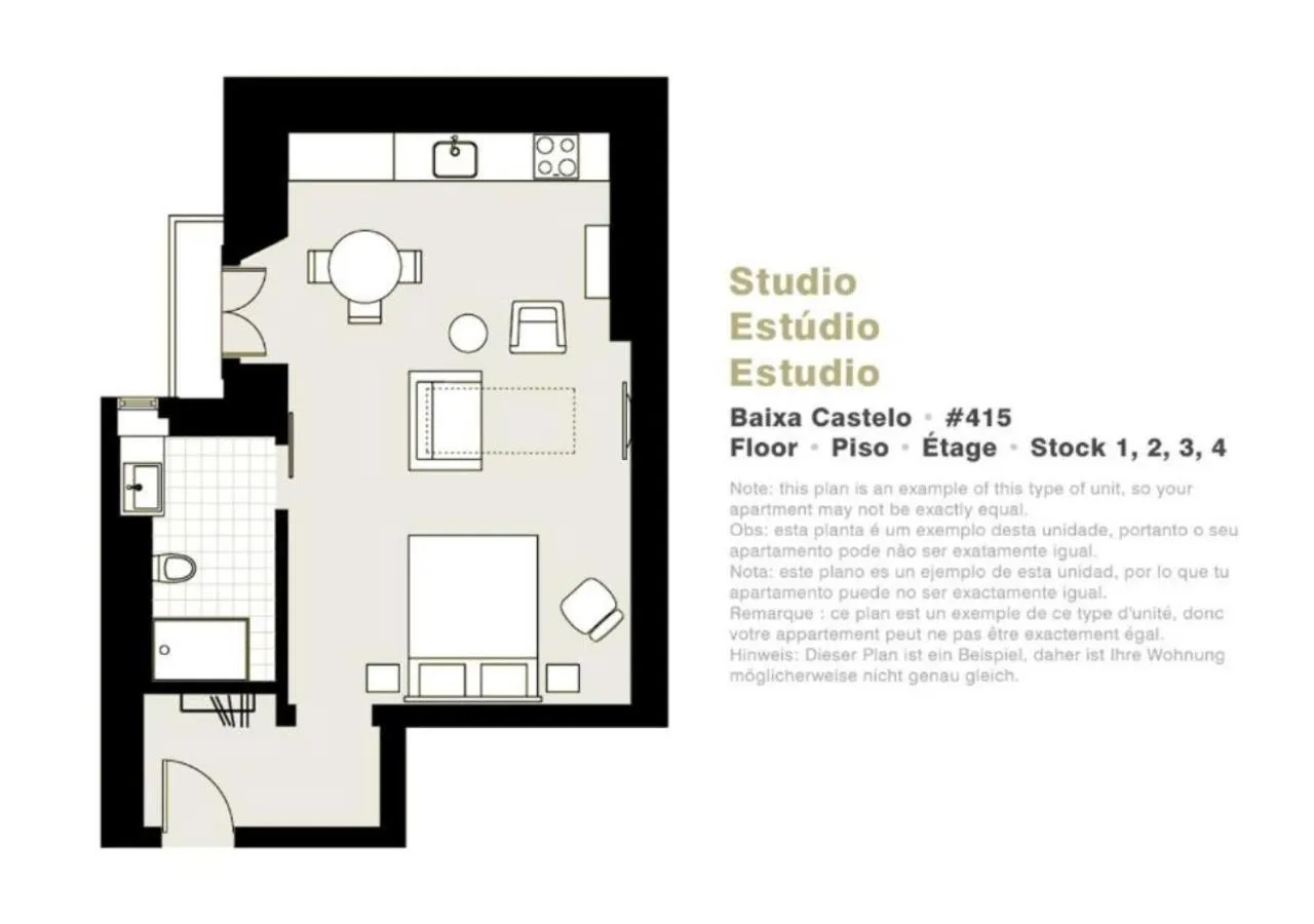 Floor plan in Lisbon Serviced Apartments - Baixa Castelo
