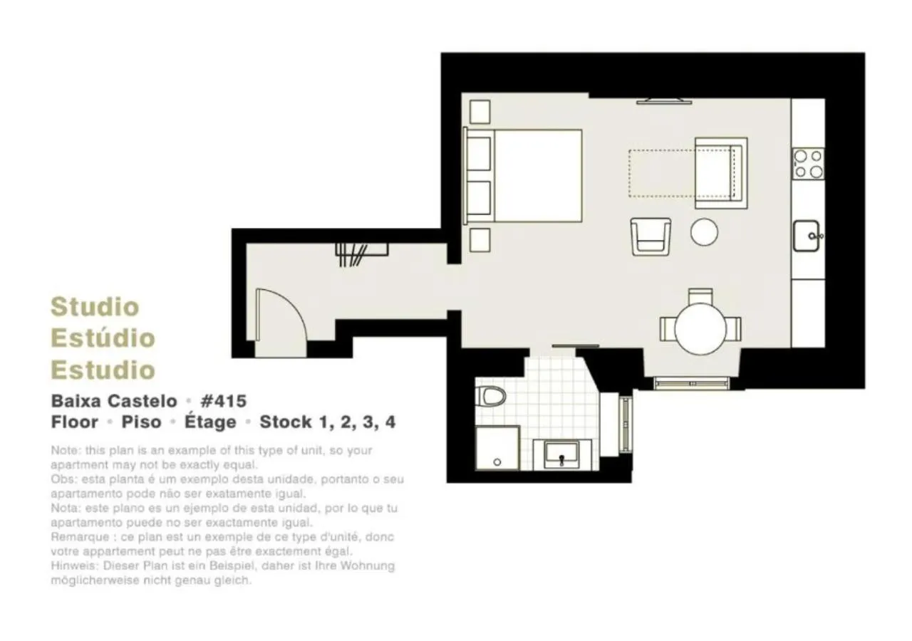 Floor plan in Lisbon Serviced Apartments - Baixa Castelo