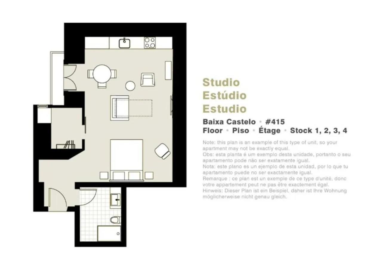 Floor plan in Lisbon Serviced Apartments - Baixa Castelo