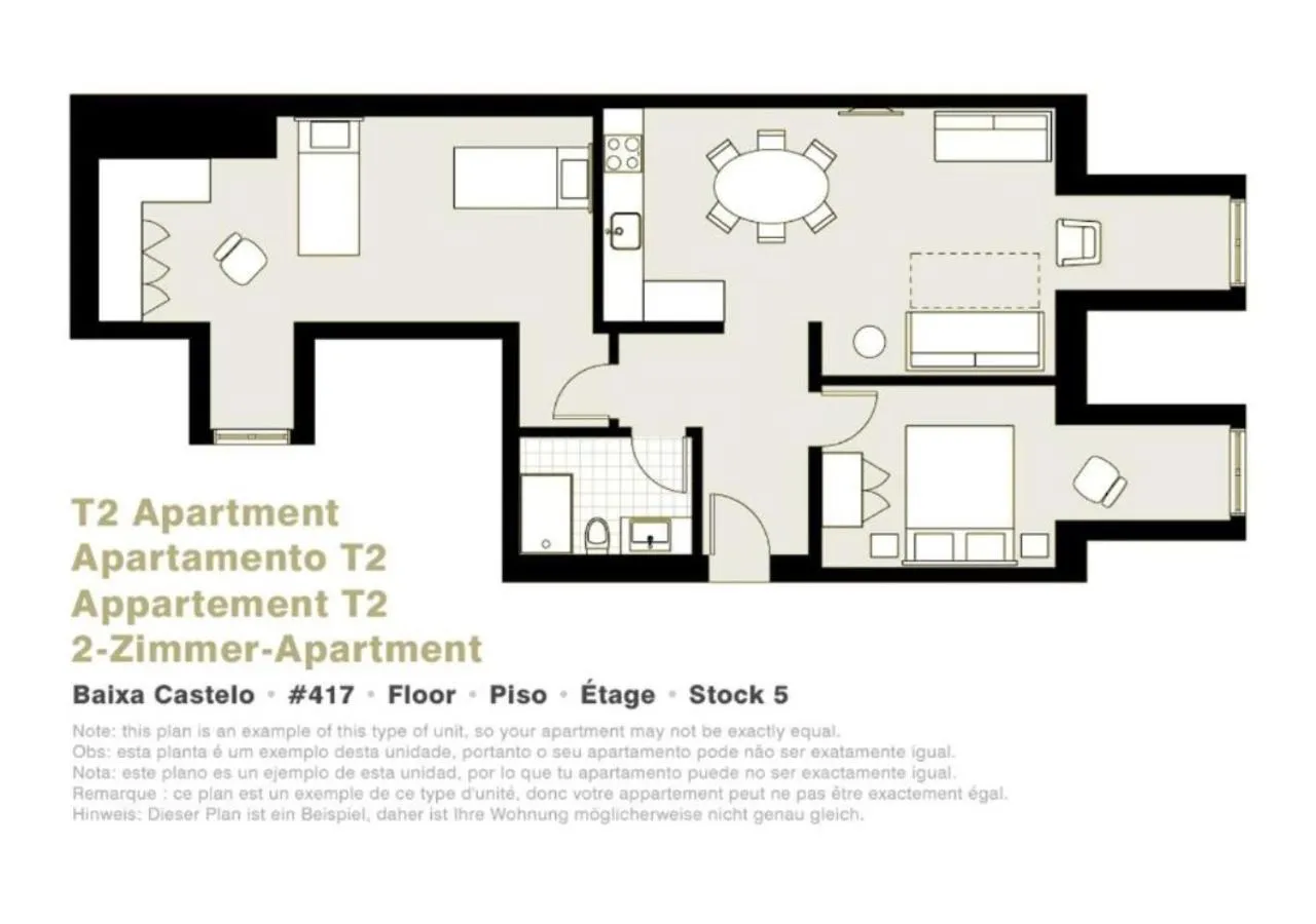 Floor plan in Lisbon Serviced Apartments - Baixa Castelo
