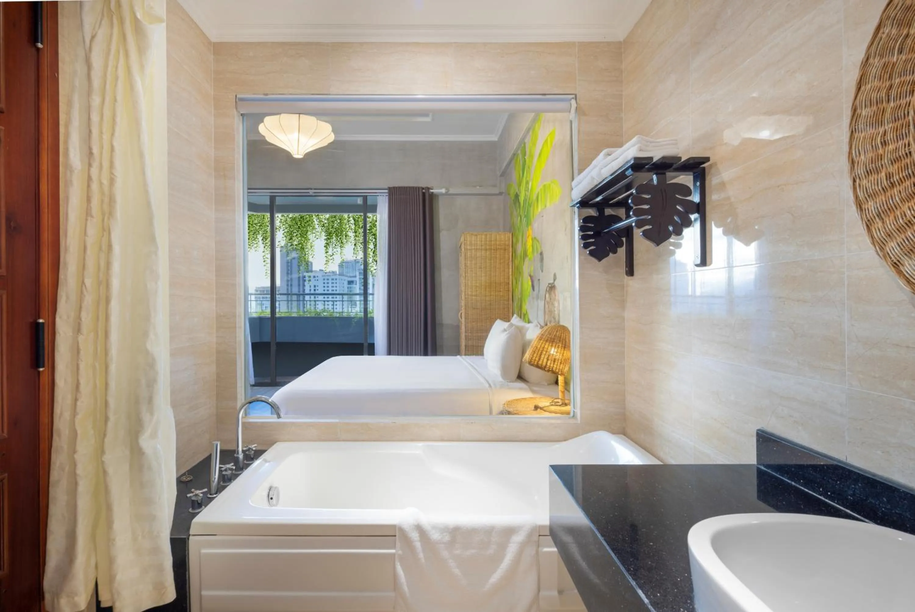 Bathroom, Bed in MissBamboo Hotel Nha Trang