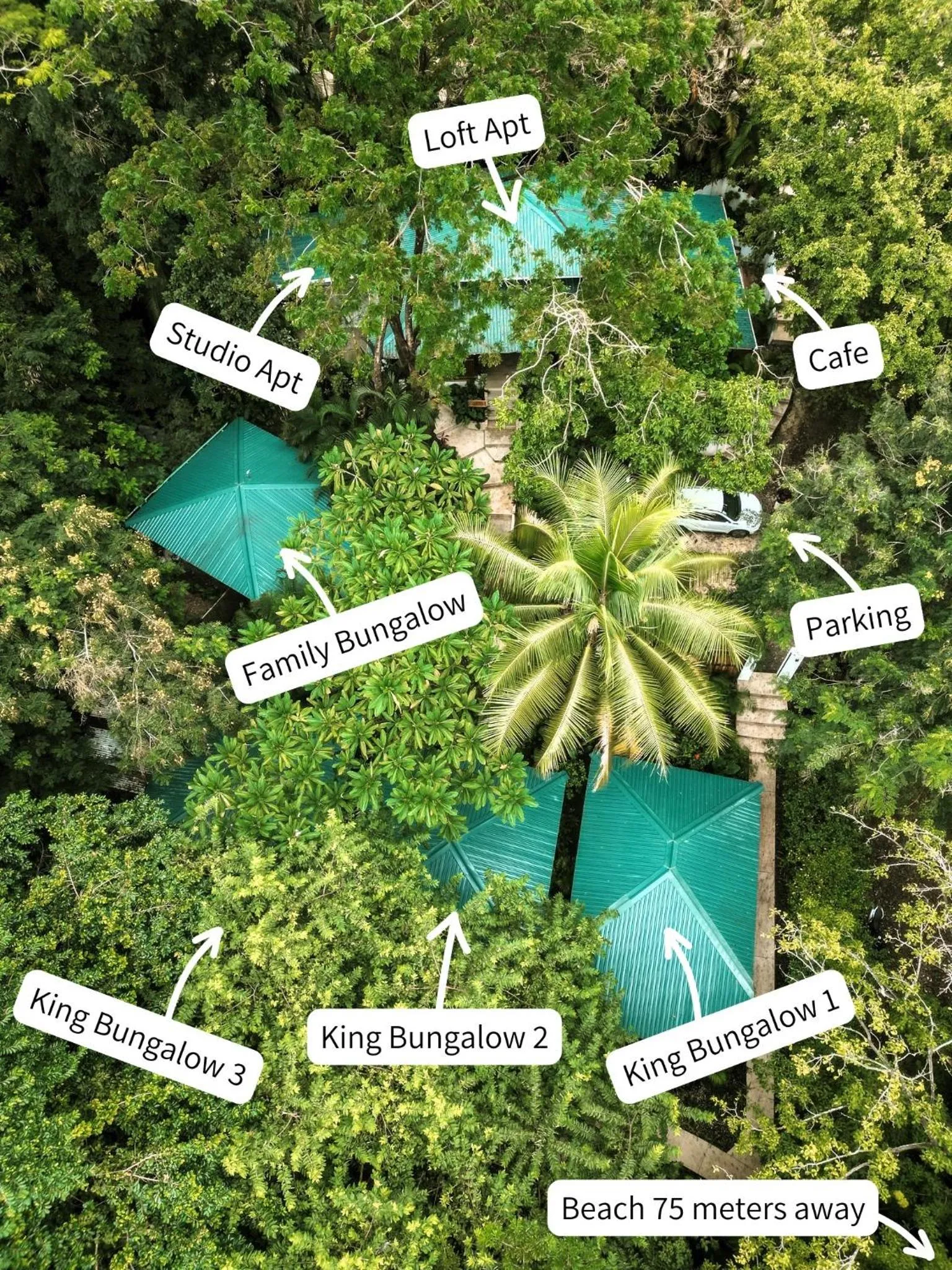 Property building in Makanas Beach Bungalows