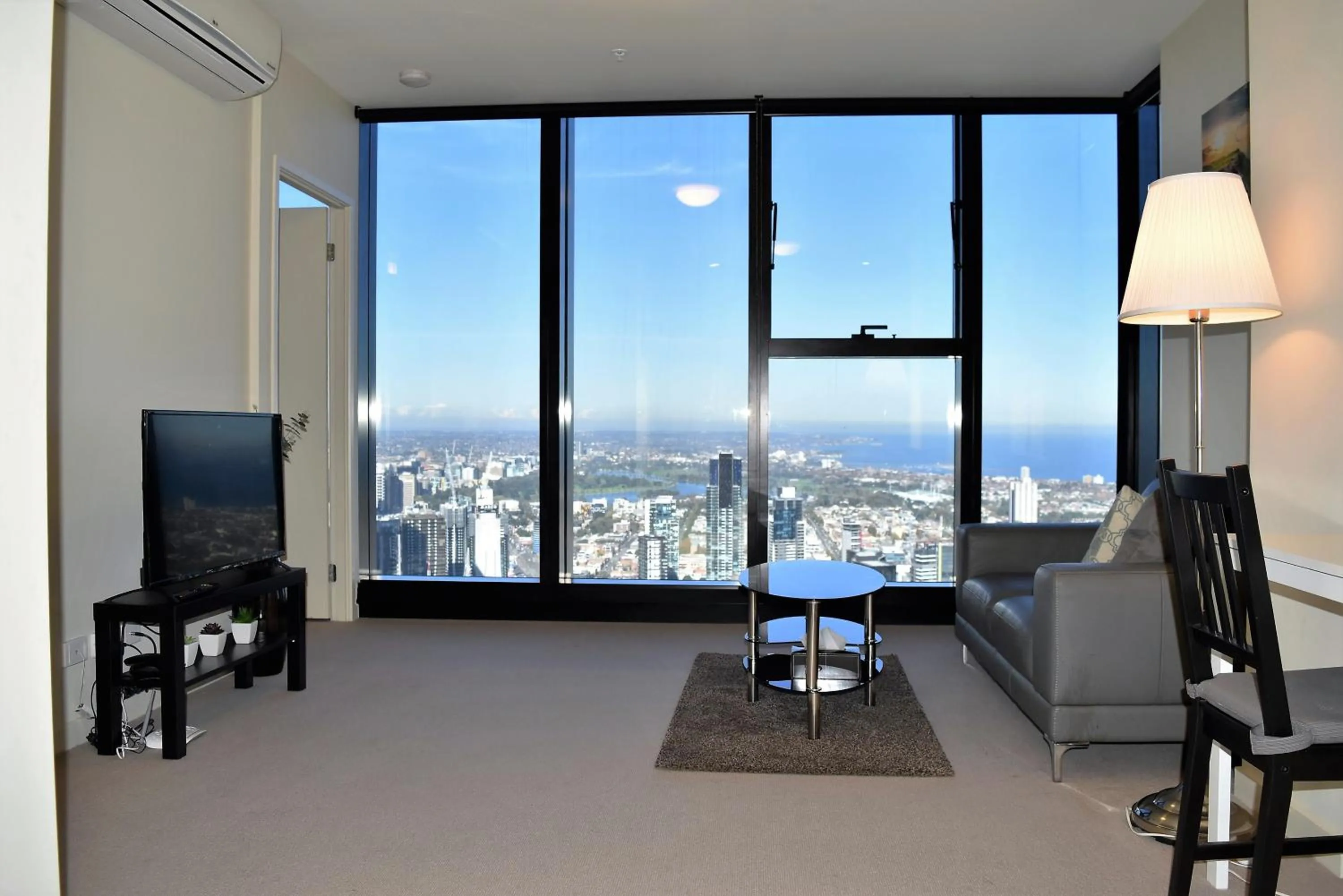 Seating area in Melbourne SkyHigh Apartments