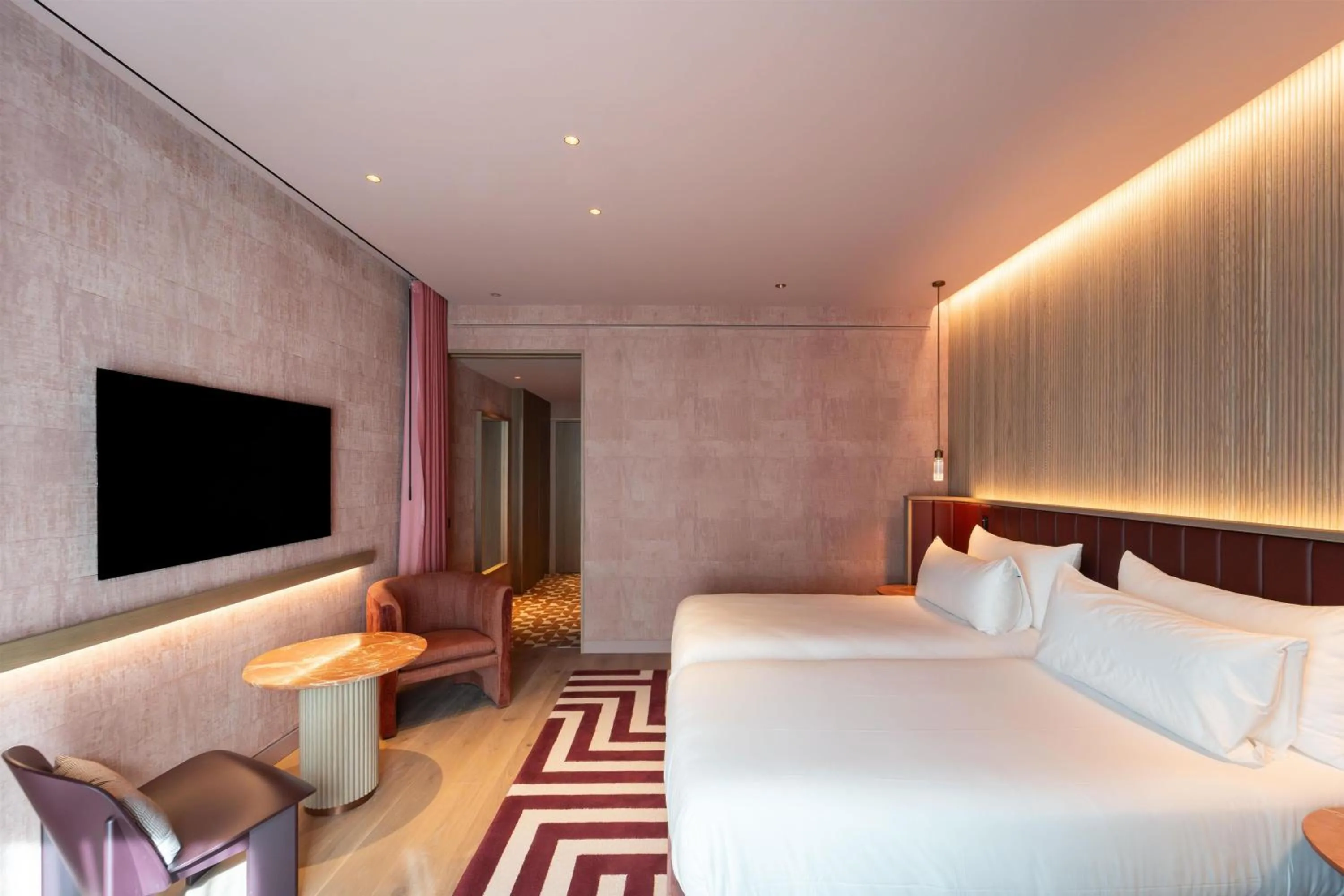 Double Room with Two Double Beds and Gallery in Hotel Palacio Bellas Artes San Sebastian, Curio Collection by Hilton
