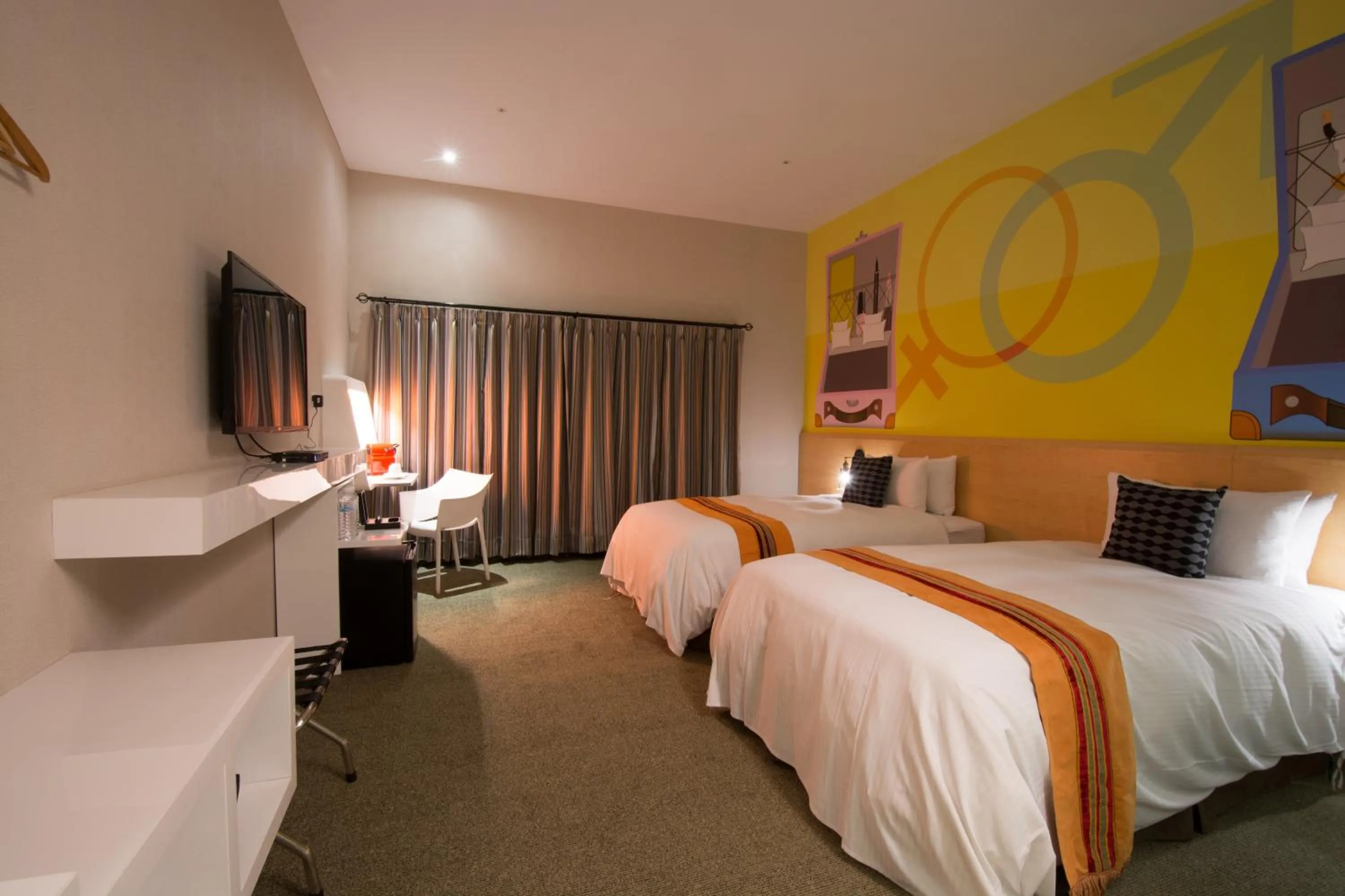 Bed in Travel Art Inn