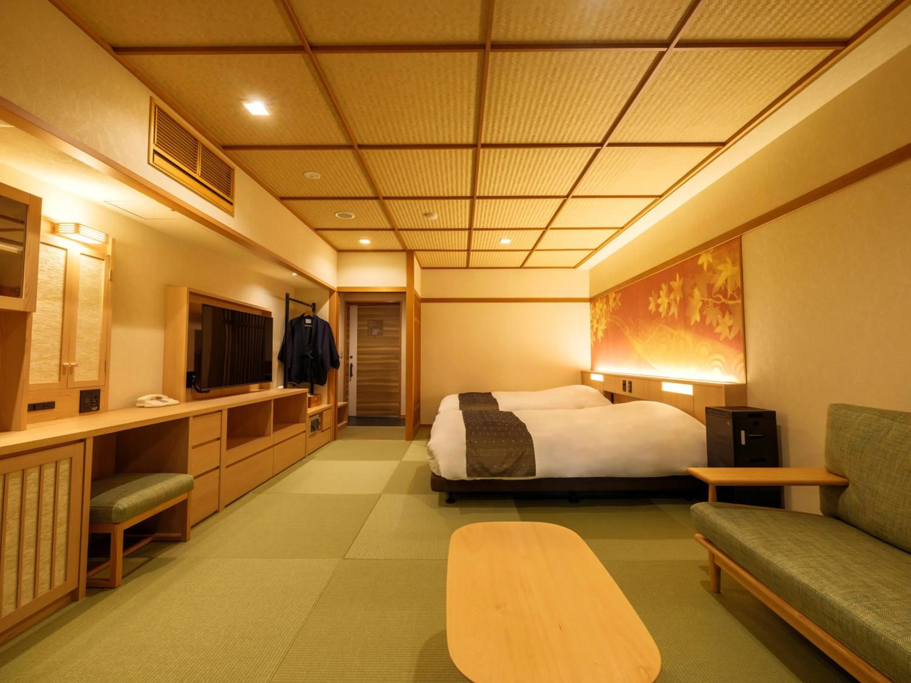 Photo of the whole room, Bed in Mizunoto Reopening on April 1, 2025