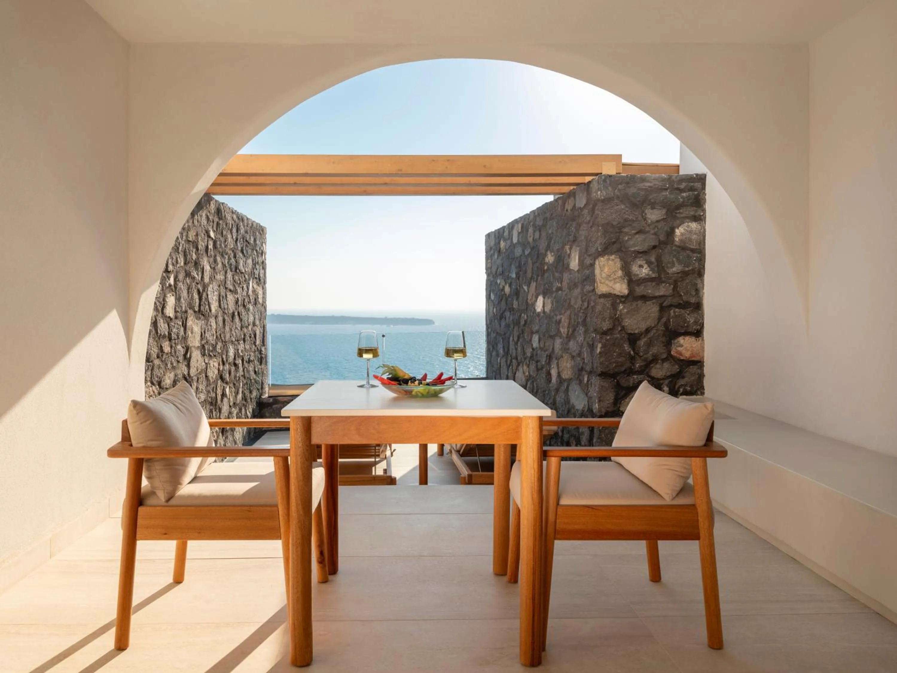 Pool view in Santo Pure Oia Suites & Villas