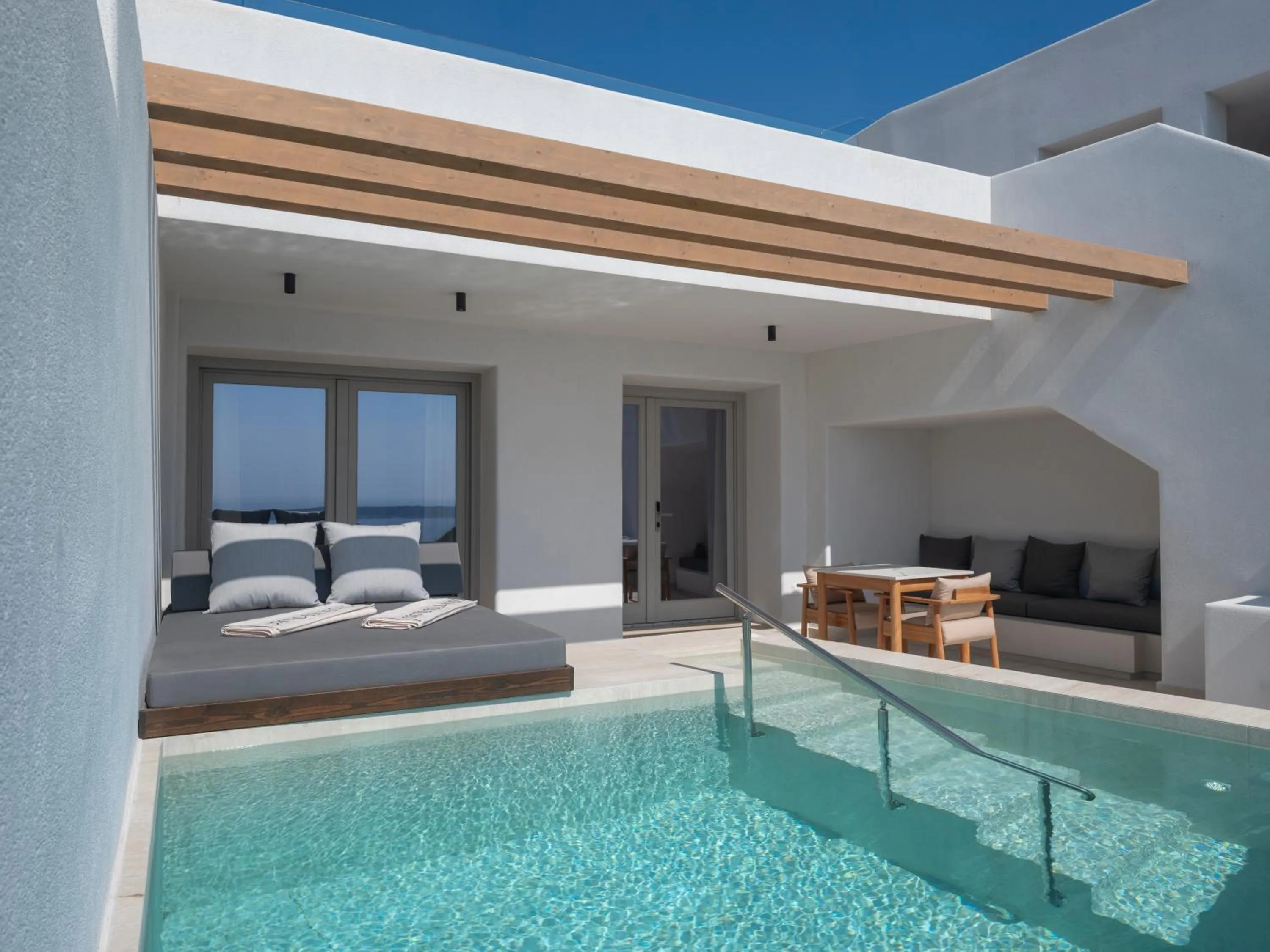 Pool view in Santo Pure Oia Suites & Villas