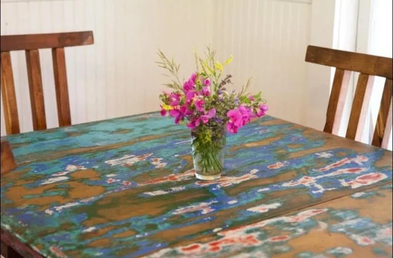 Decorative detail, Bed in Taos Goji Farm & Eco-Lodge Retreat