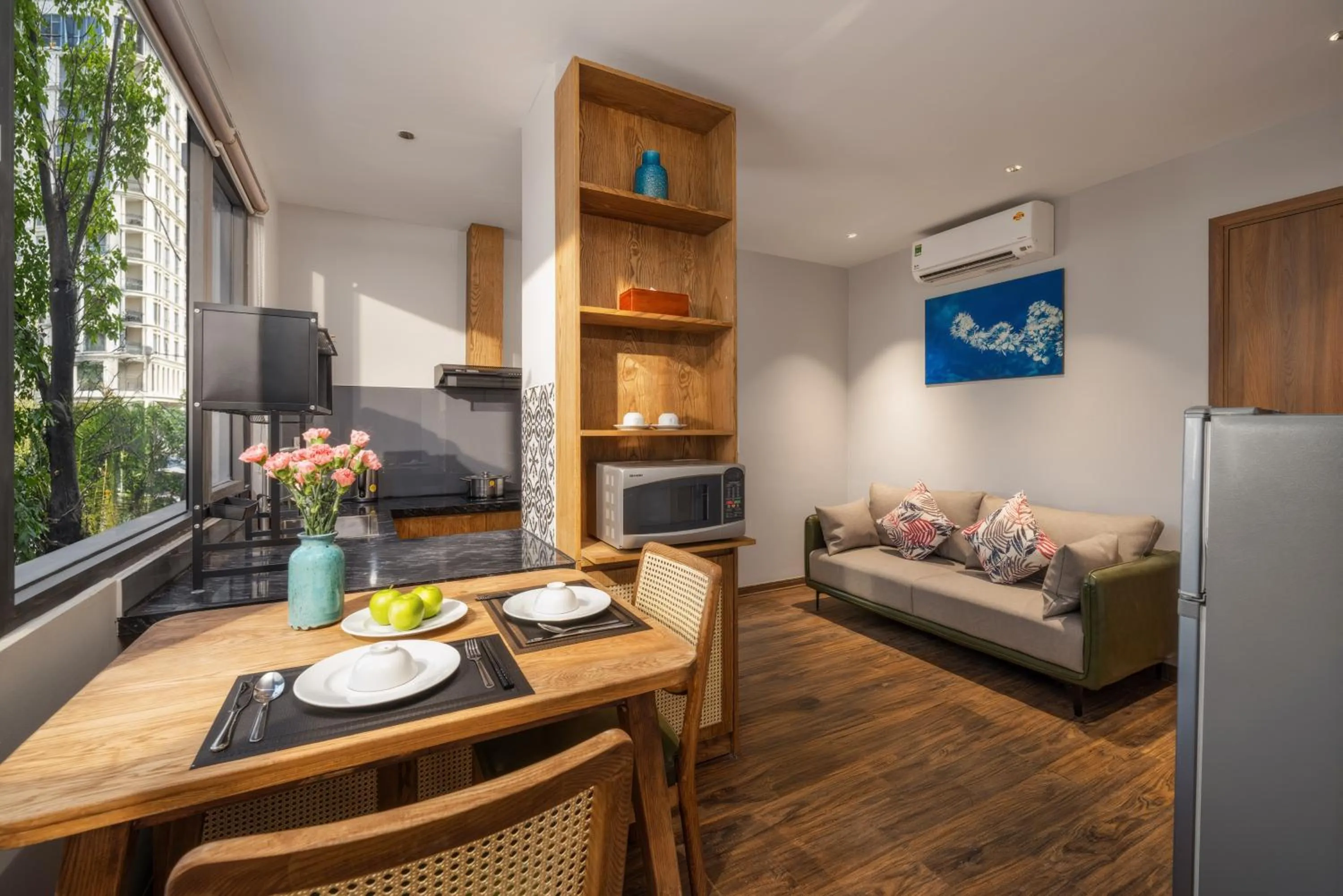 Kitchen or kitchenette in Taian Hotel & Apartment