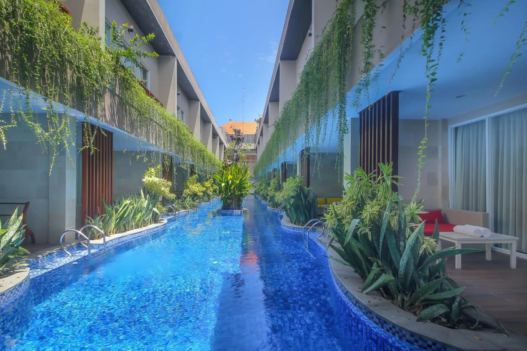 Pool view in d'Nusa Beach Club and Resort