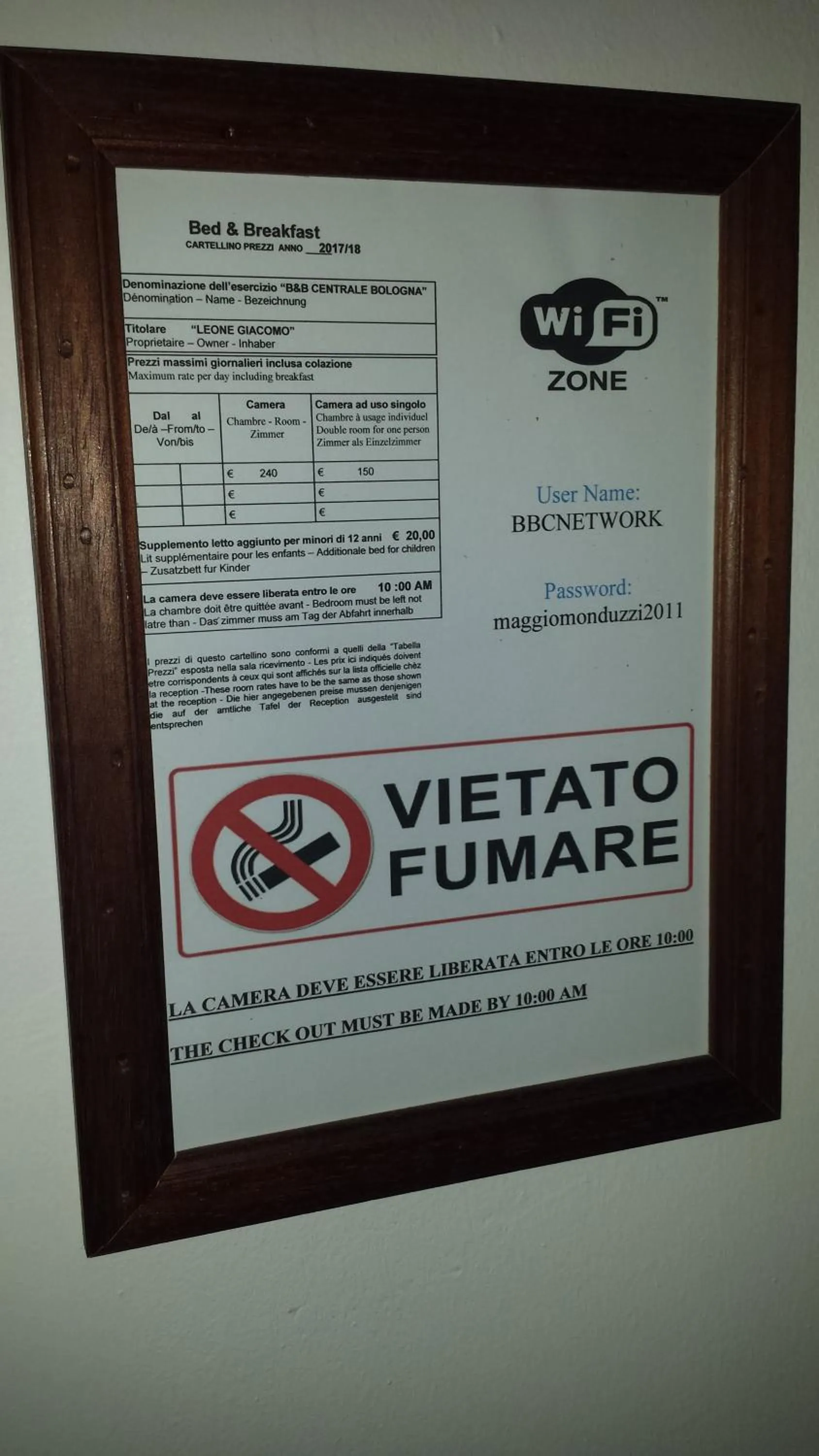 Bed & Breakfast CENTRALE