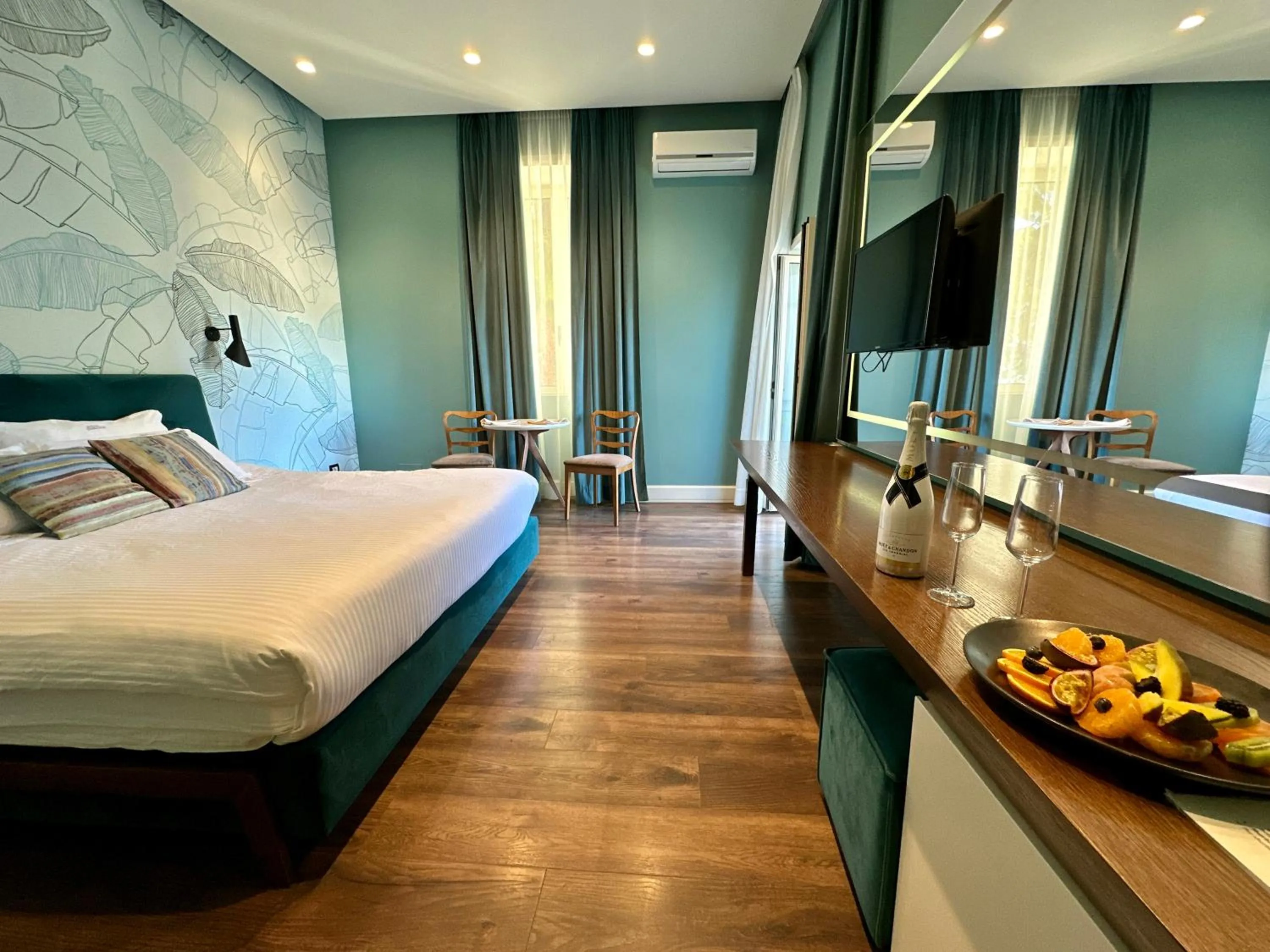 Bed in Le Palazzine Hotel