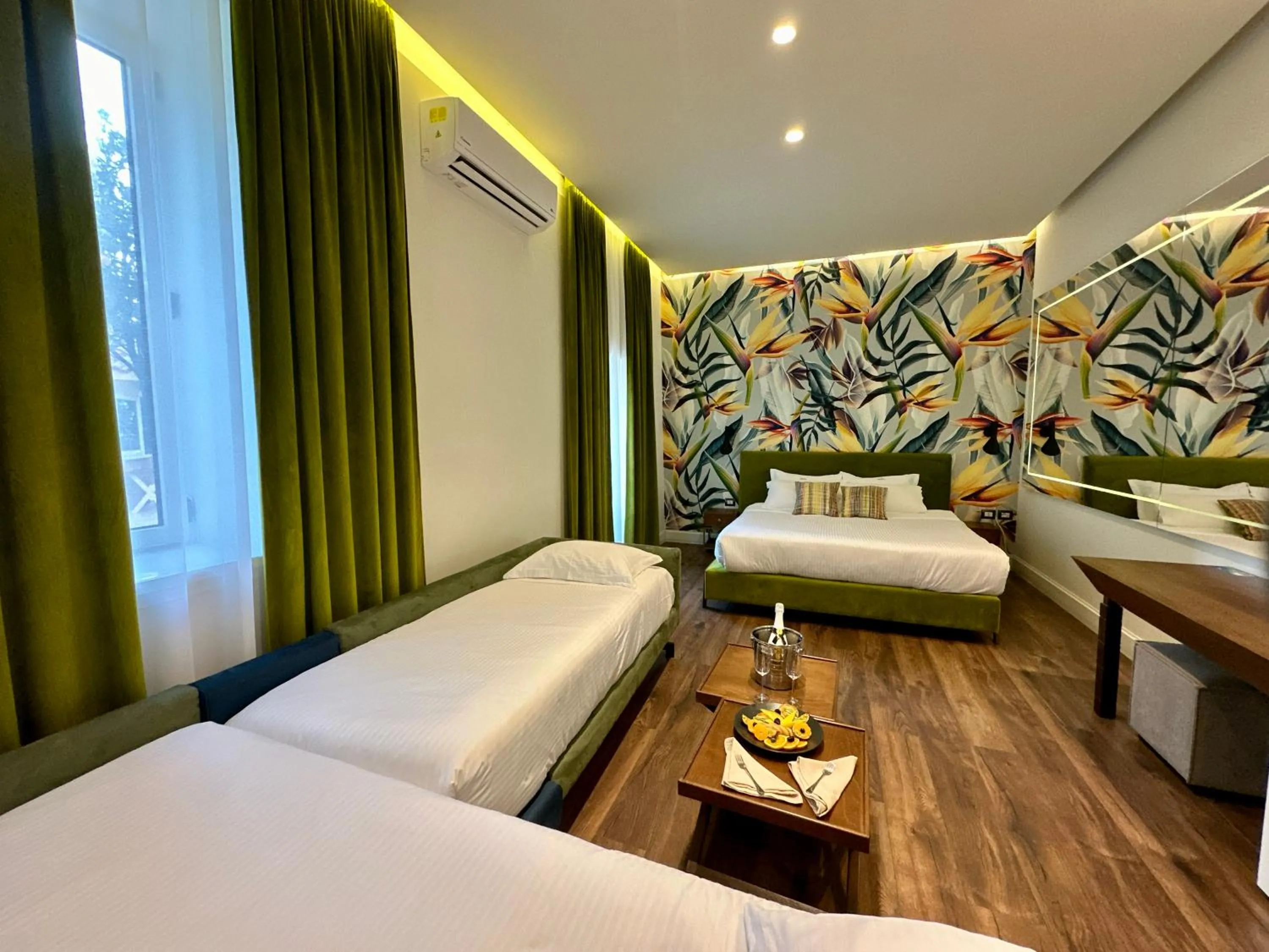 Bed in Le Palazzine Hotel