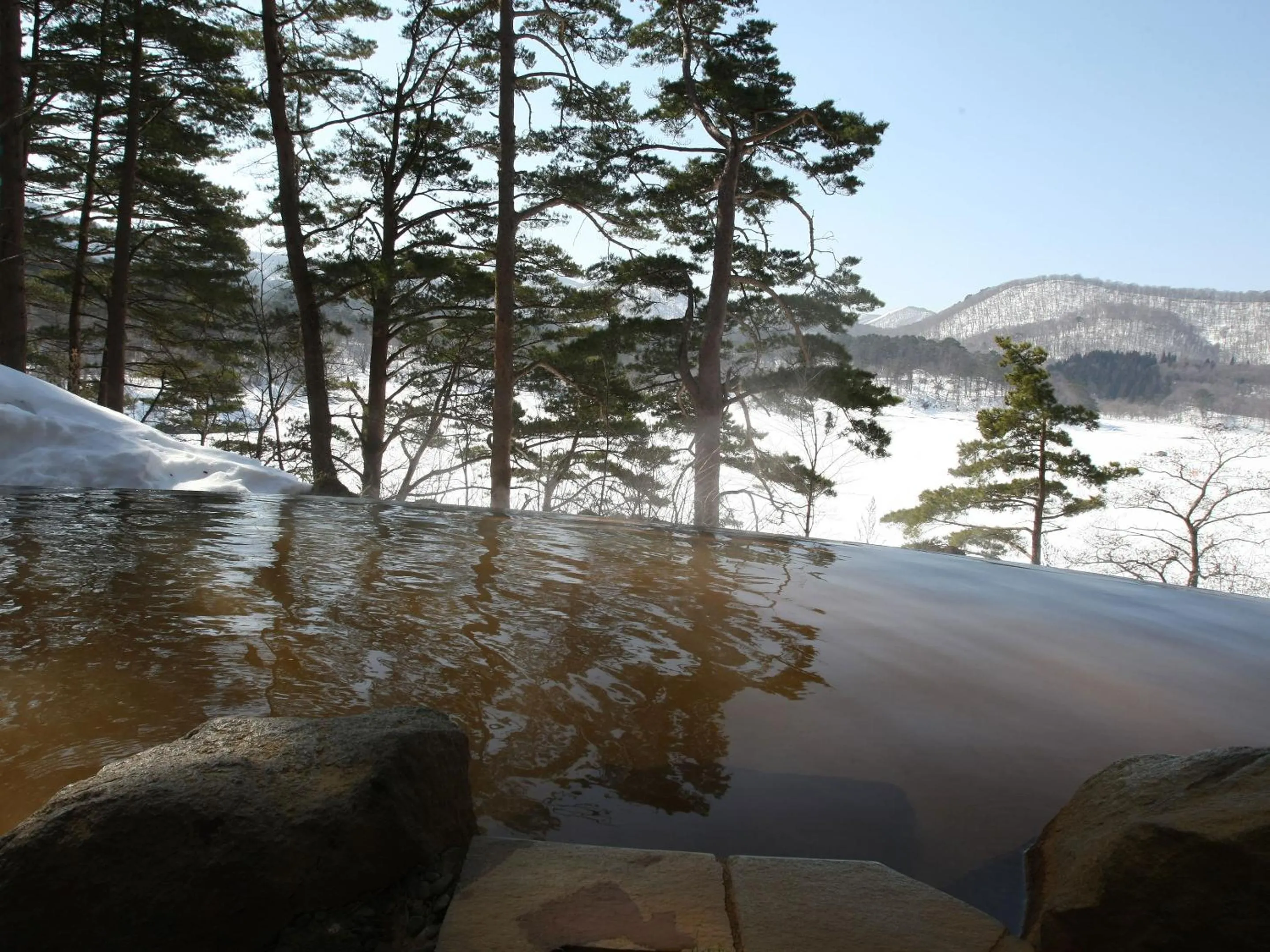Hot Spring Bath in Urabandai Lake Resort Goshiki no Mori