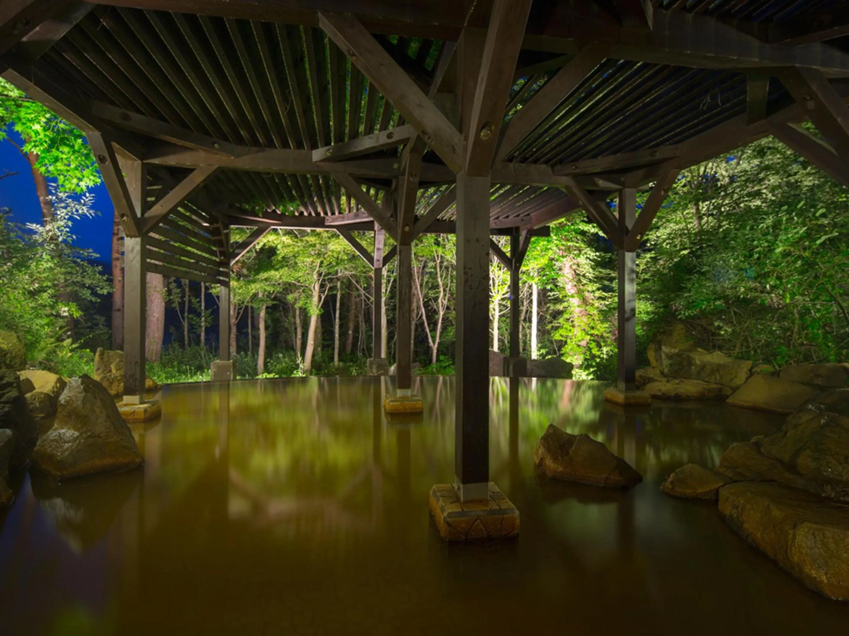 Hot Spring Bath in Urabandai Lake Resort Goshiki no Mori