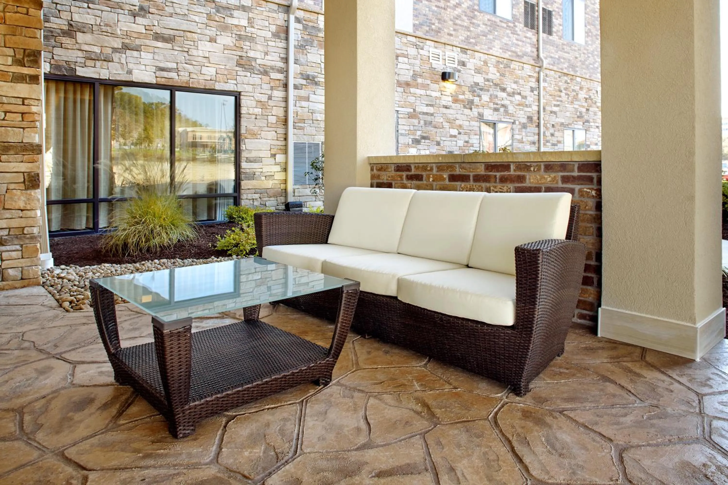 Patio in Hawthorn Suites by Wyndham Wheeling at The Highlands