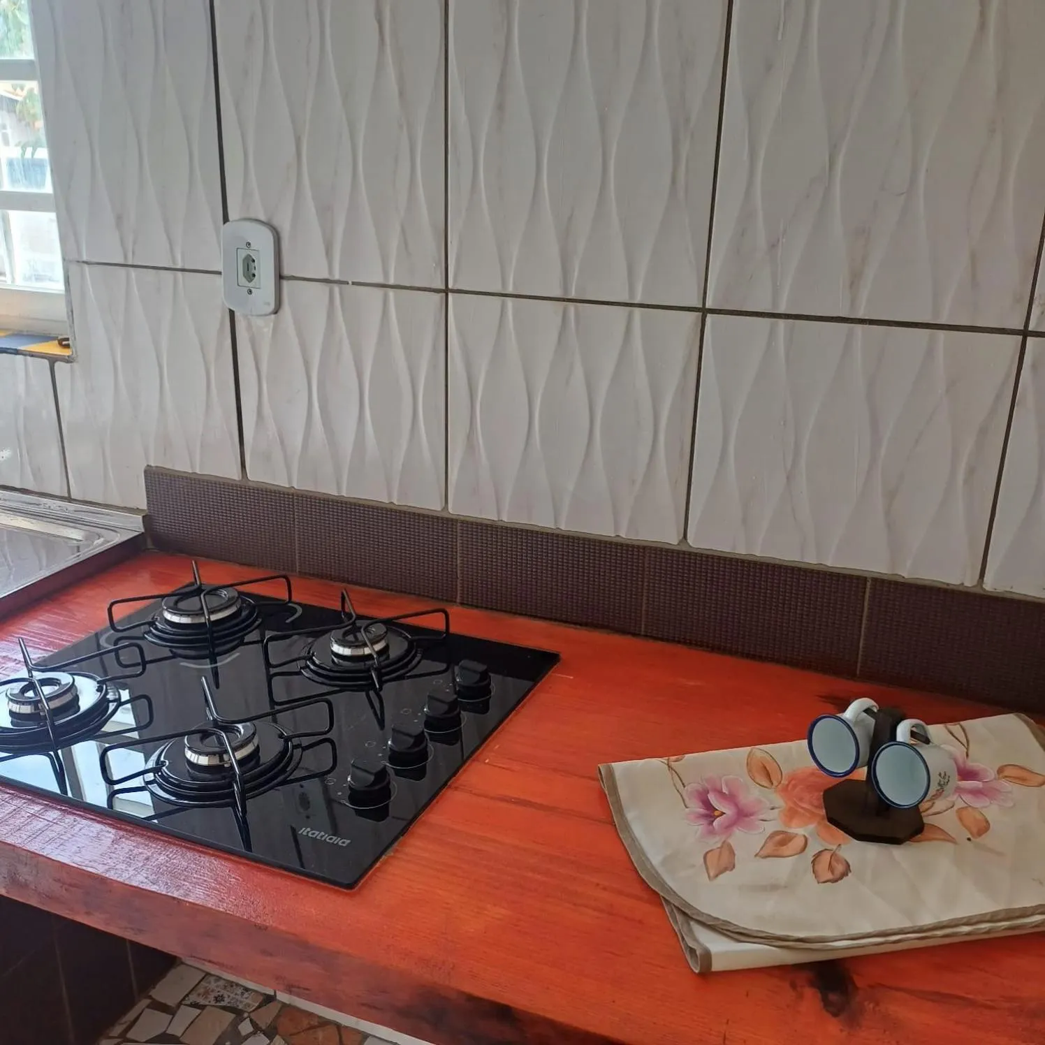 Kitchen or kitchenette in Pousada do Zezé